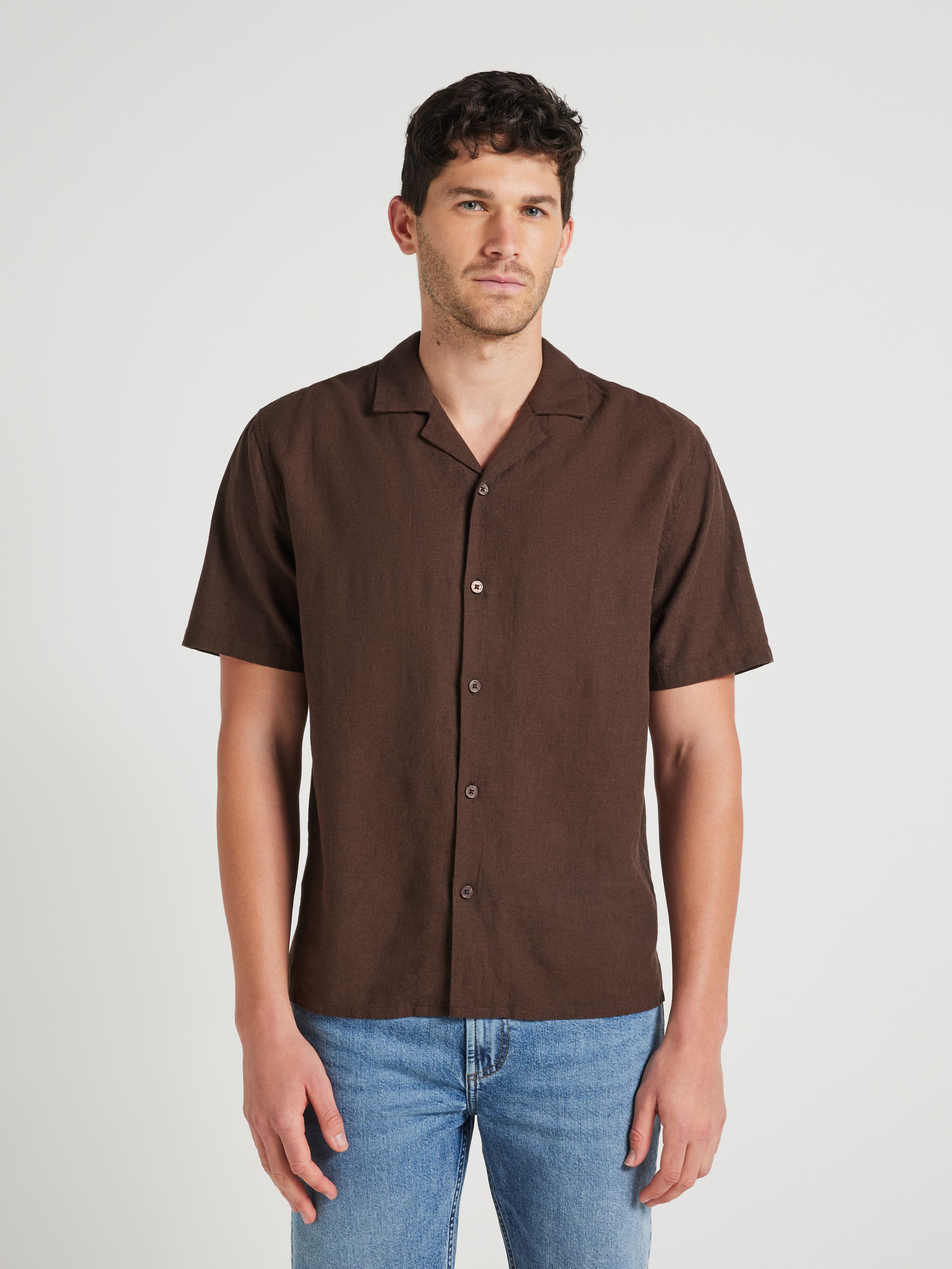 Linen Blend Revere Shirt