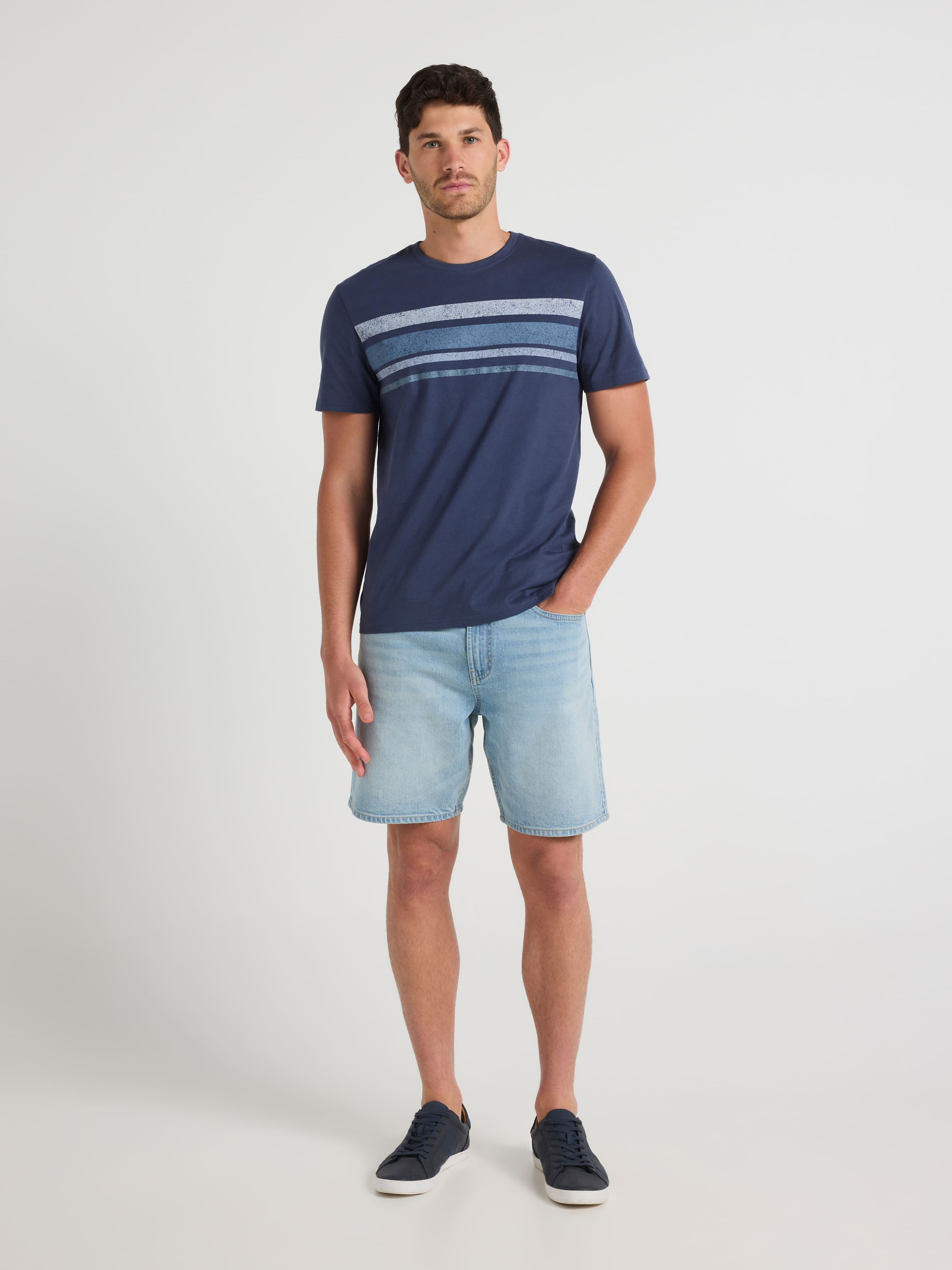 Chest Stripe Print Tee