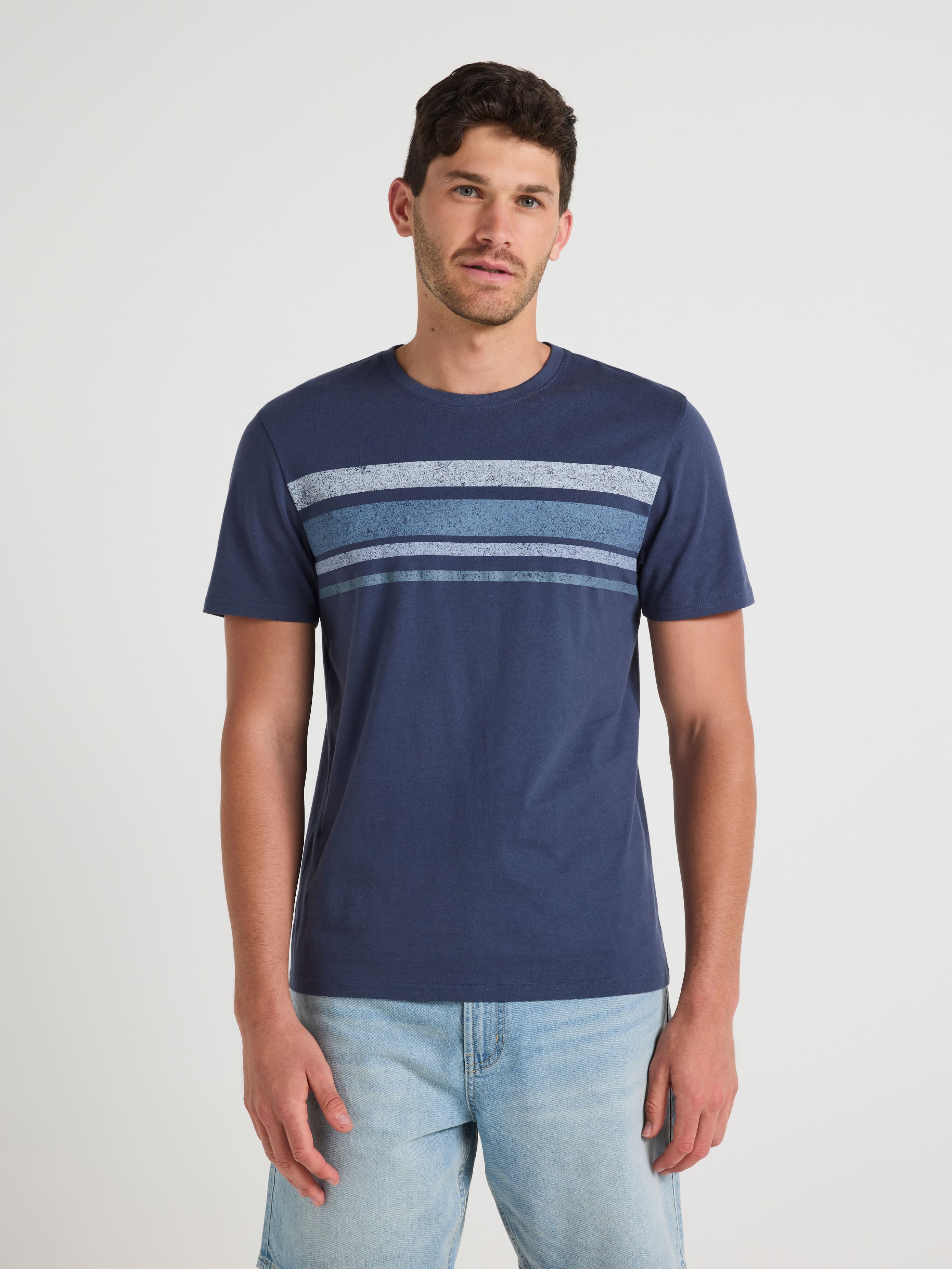 Chest Stripe Print Tee