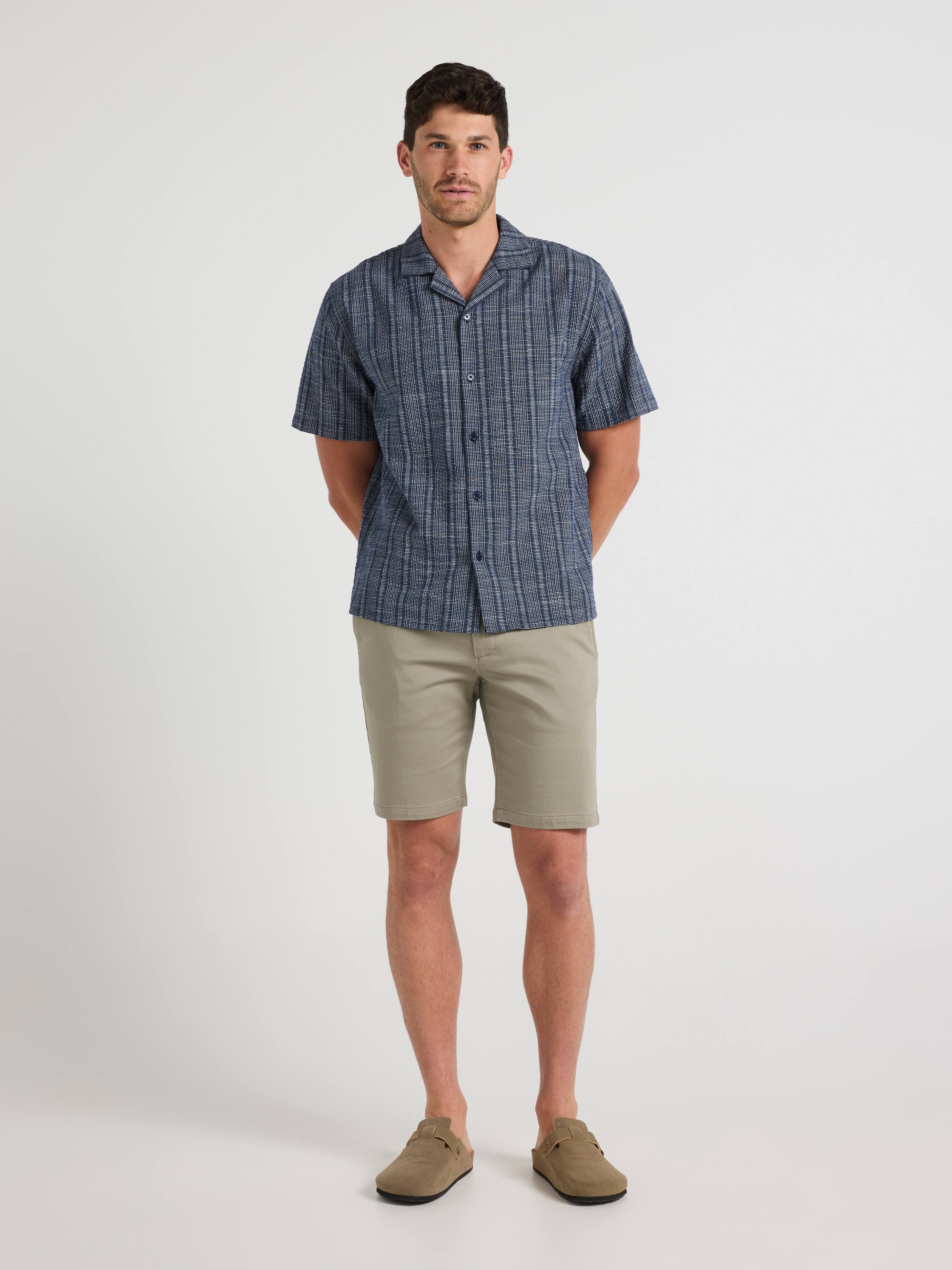 Short Sleeve Texture Check Shirt