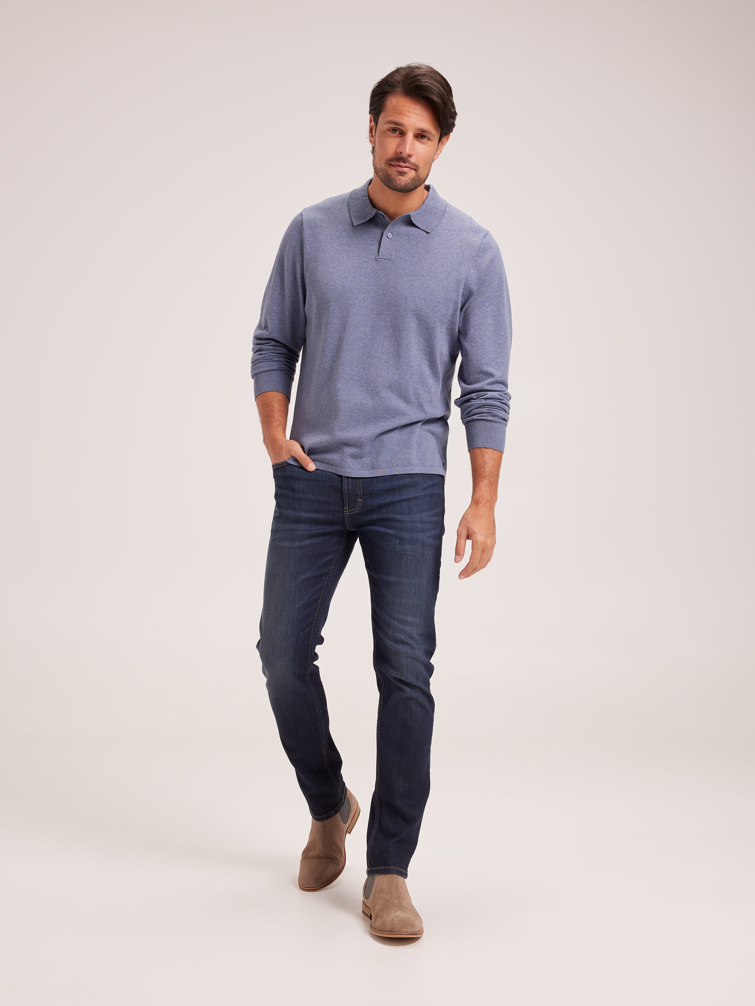 Long Sleeve Knit Polo