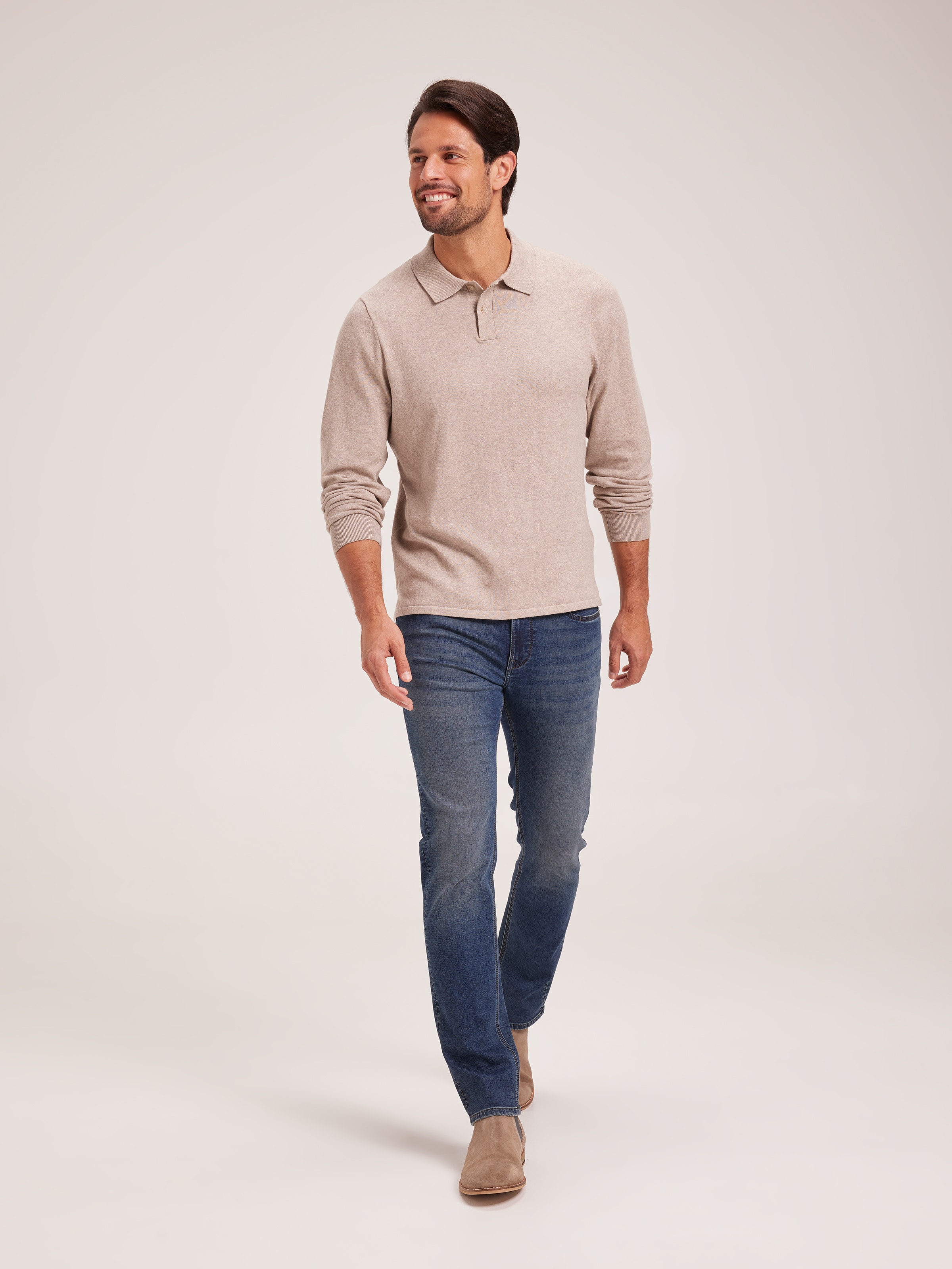 Long Sleeve Knit Polo