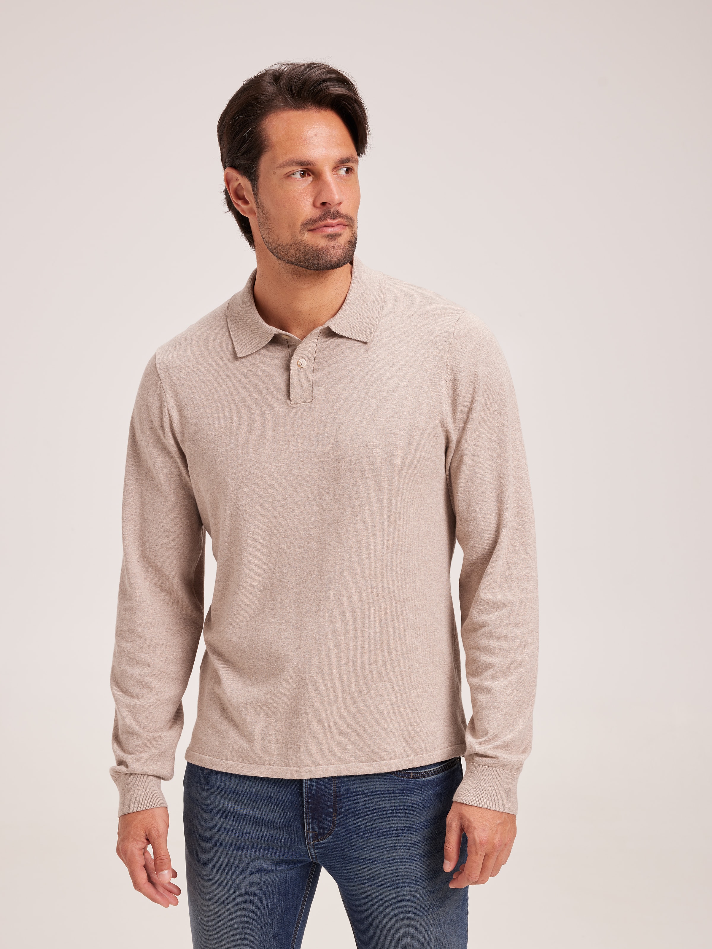 Long Sleeve Knit Polo