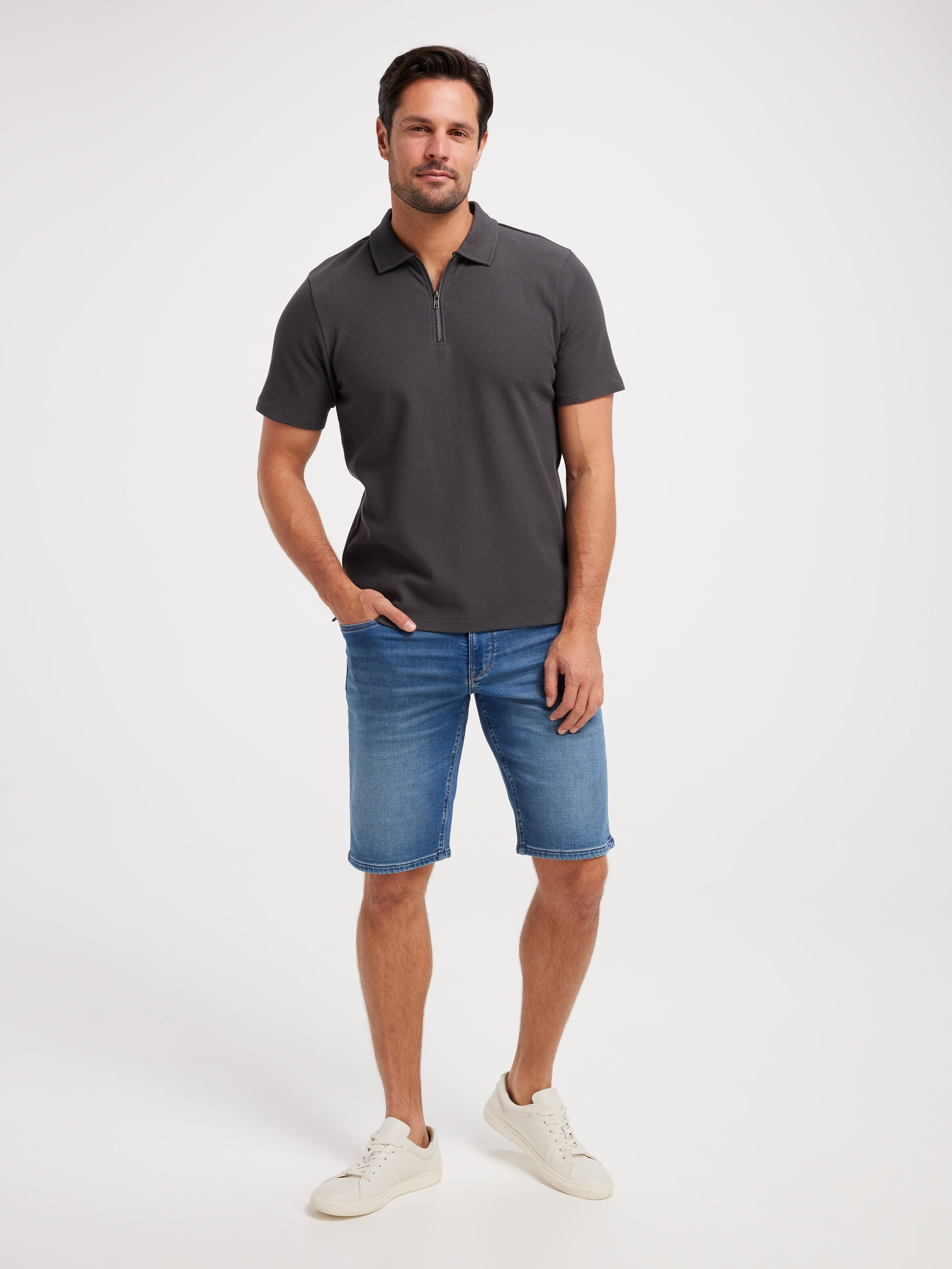 Short Sleeve Zip Polo