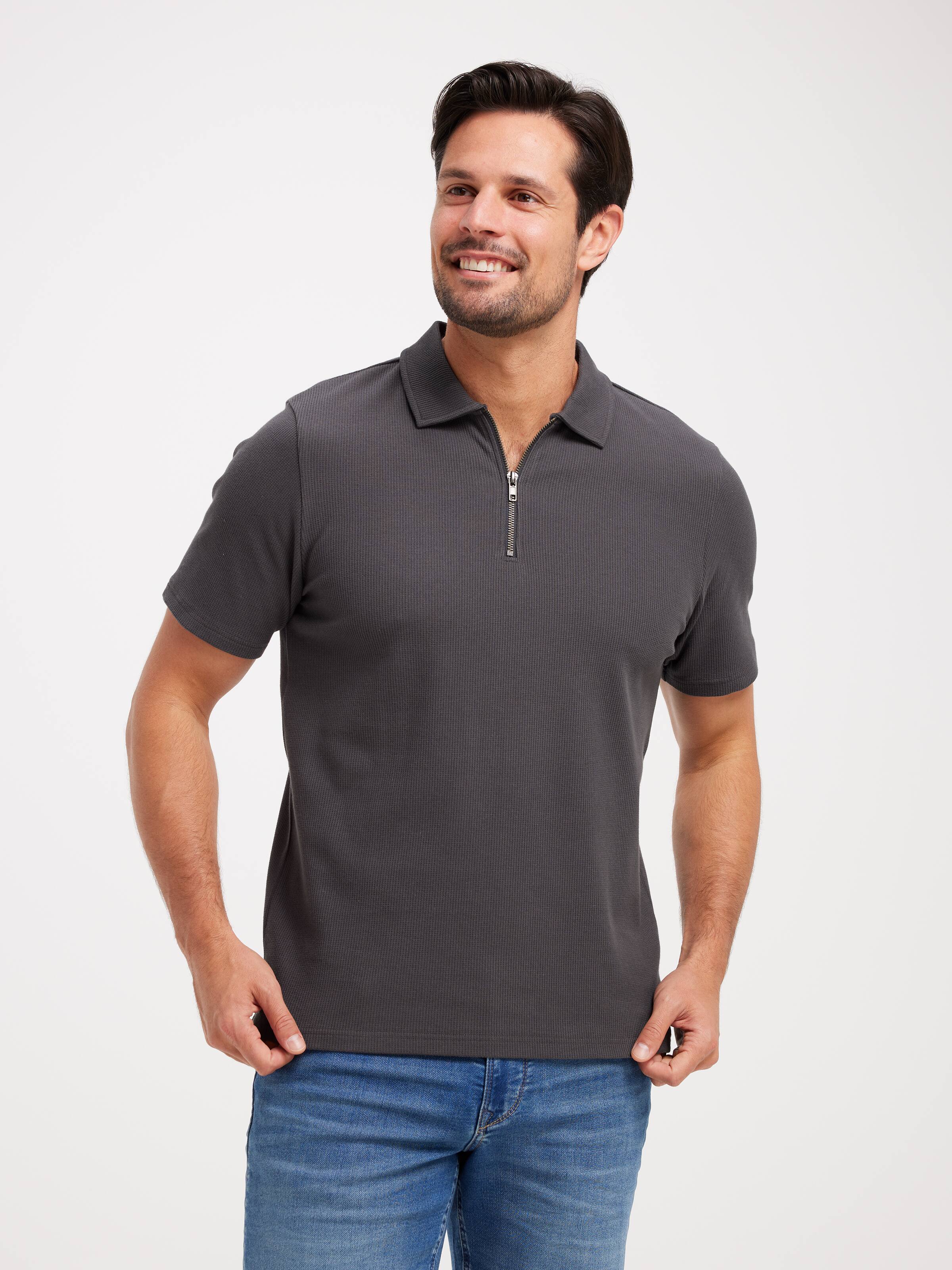 Short Sleeve Zip Polo