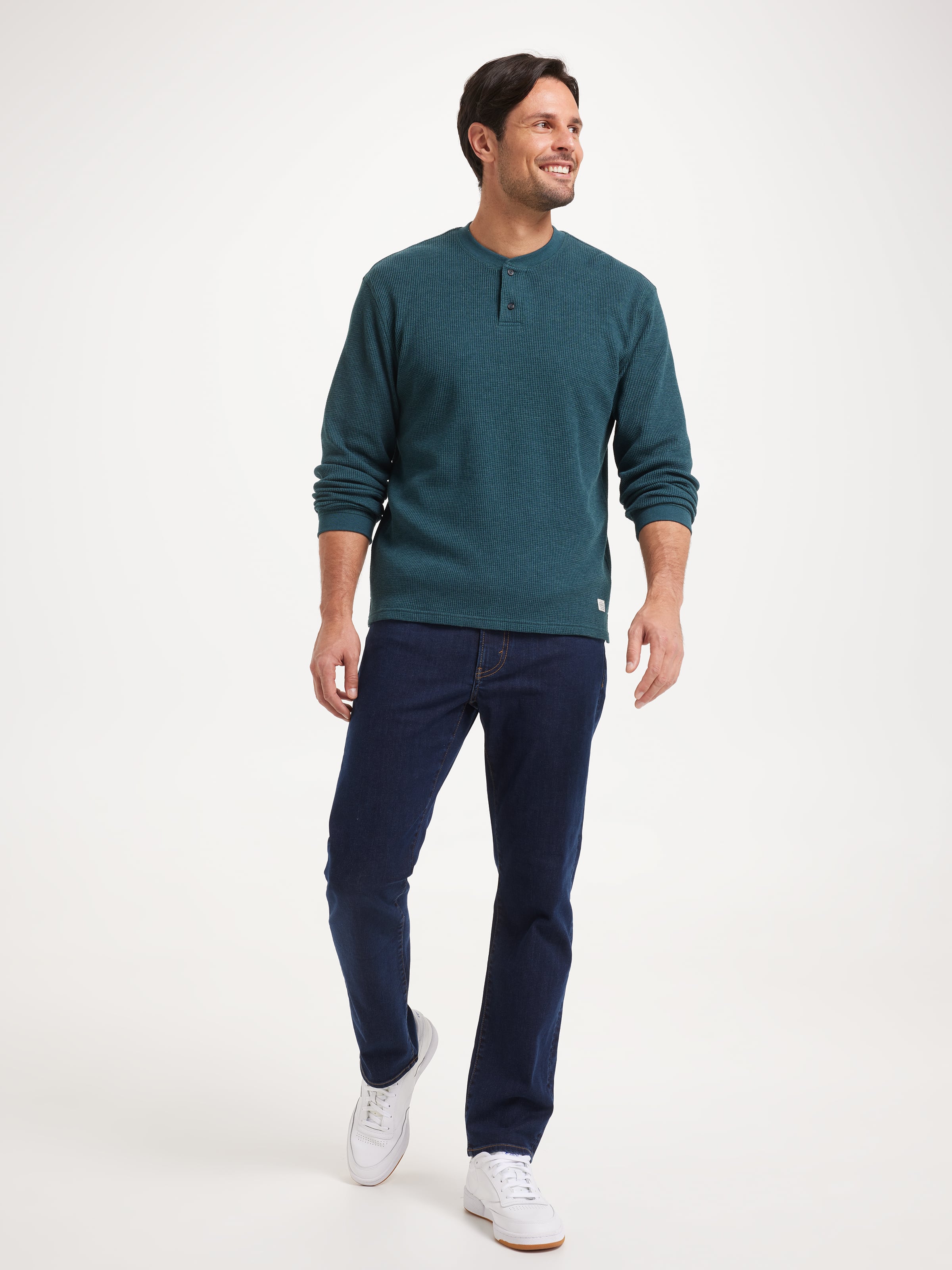 Long Sleeve Henley Waffle Tee