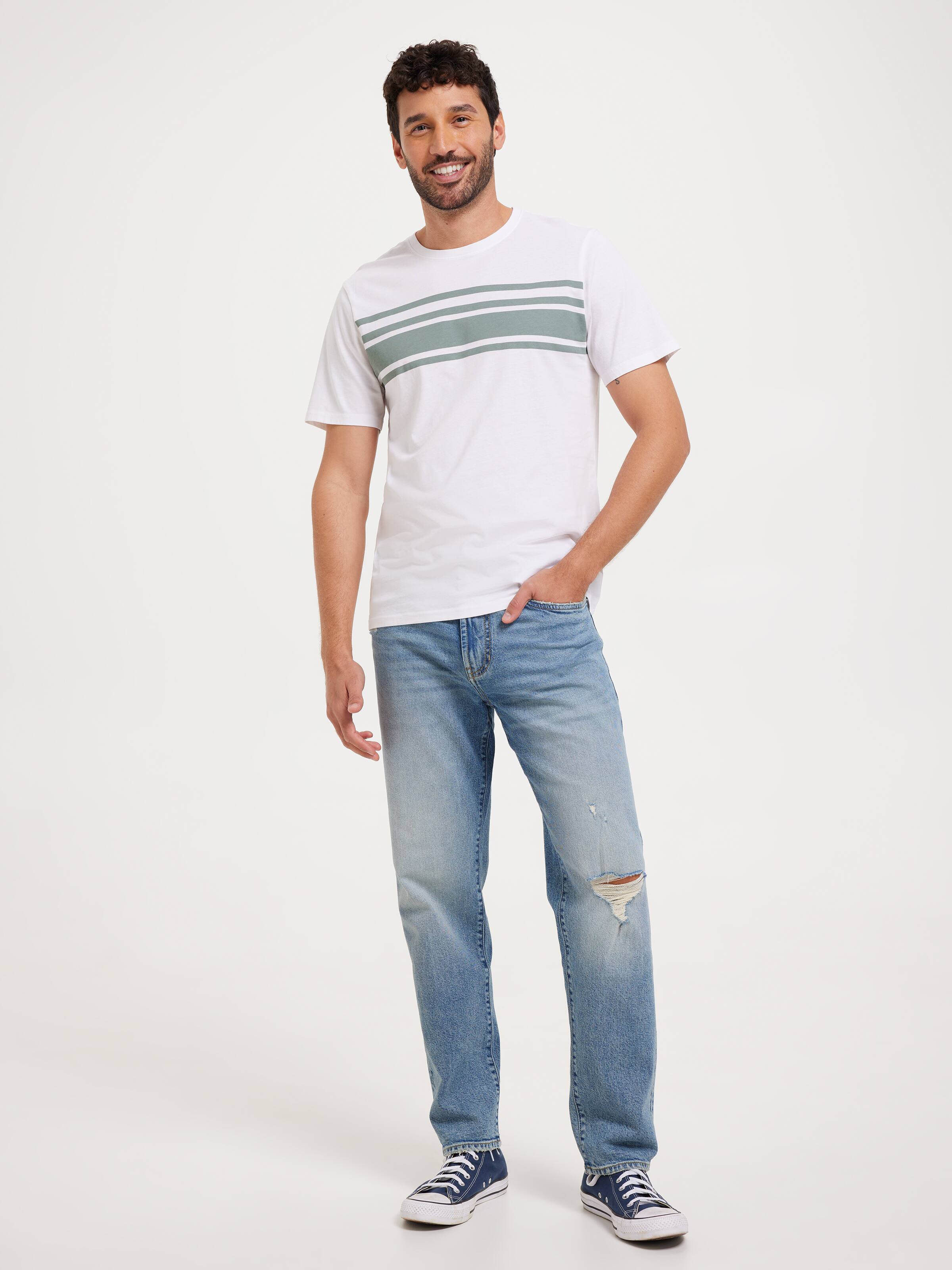 Short Sleeve Chest Stripe Tee