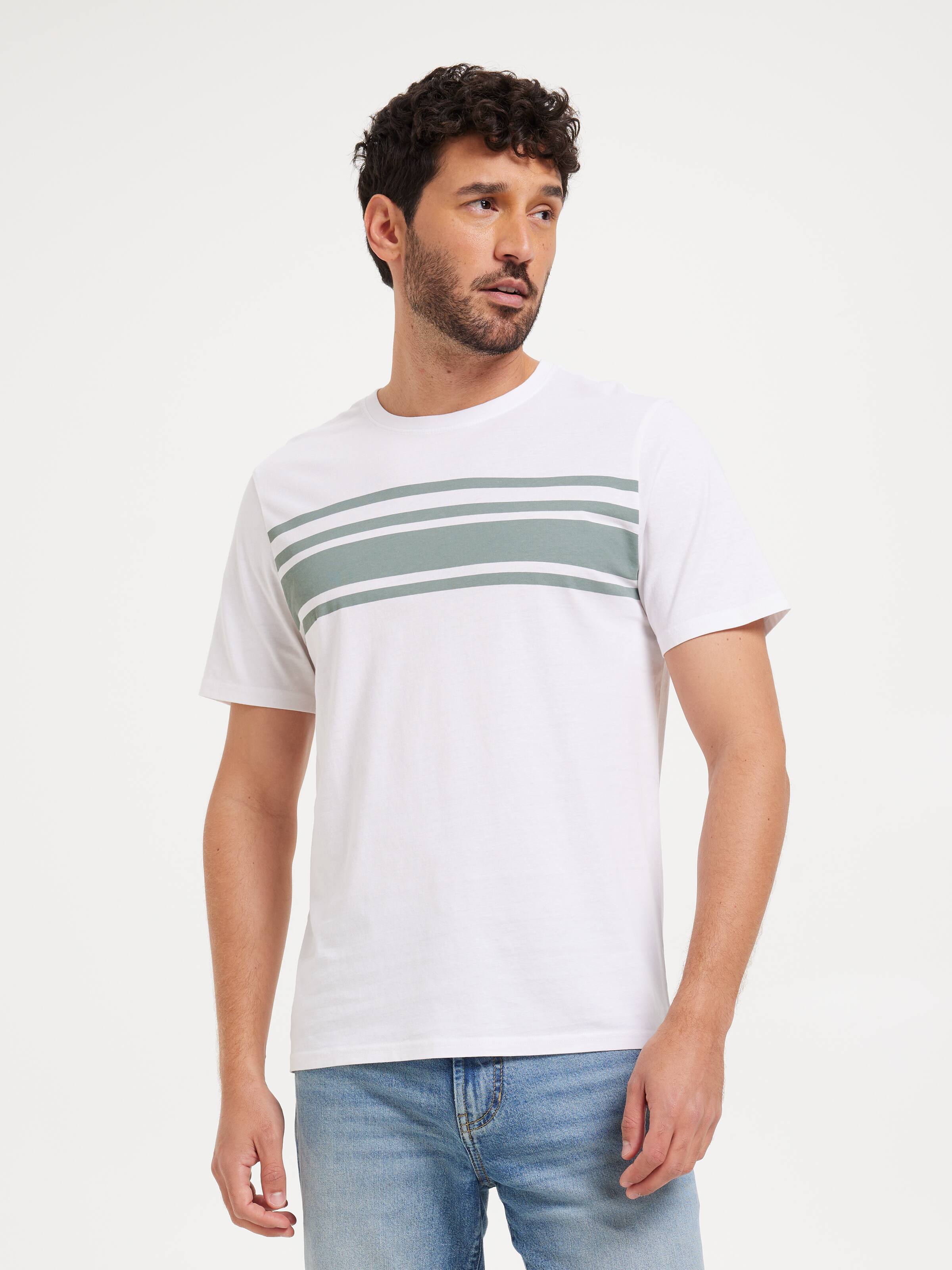 Short Sleeve Chest Stripe Tee