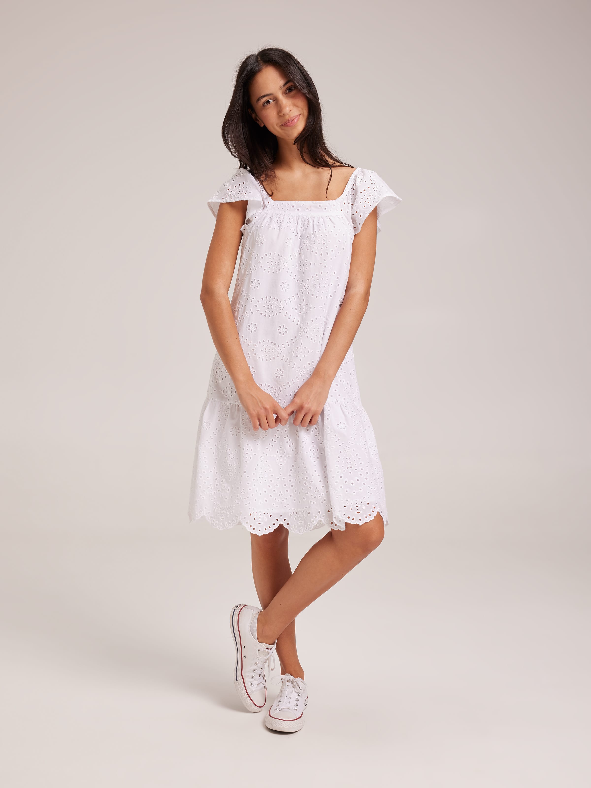 Girls Bella Broderie Dress