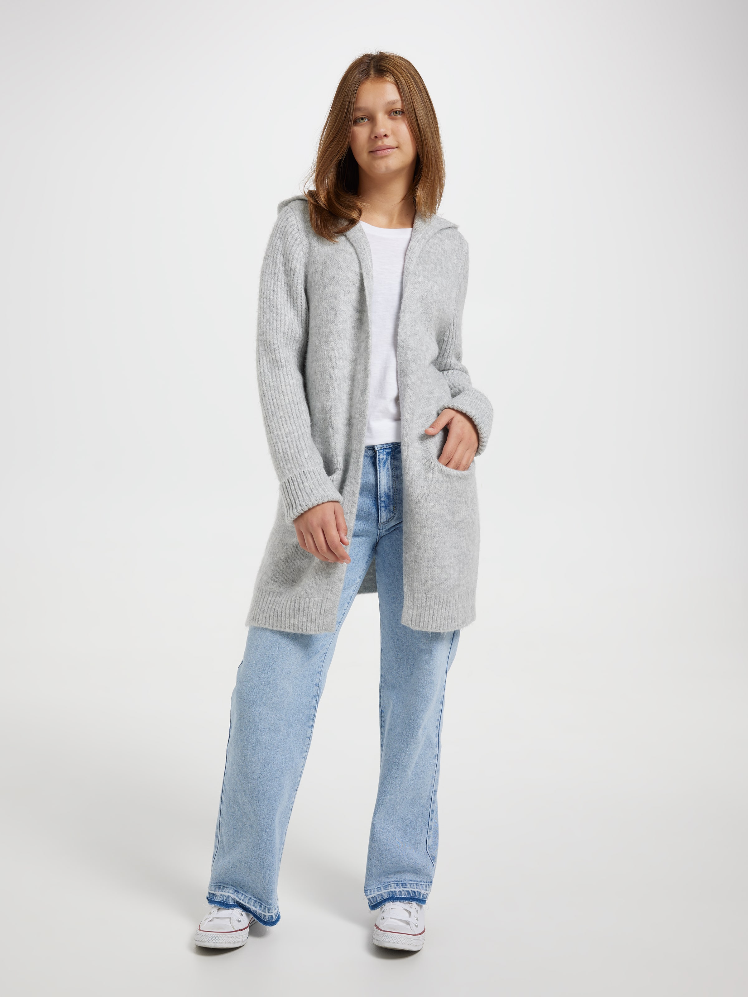 Girls Rose Longline Cardi