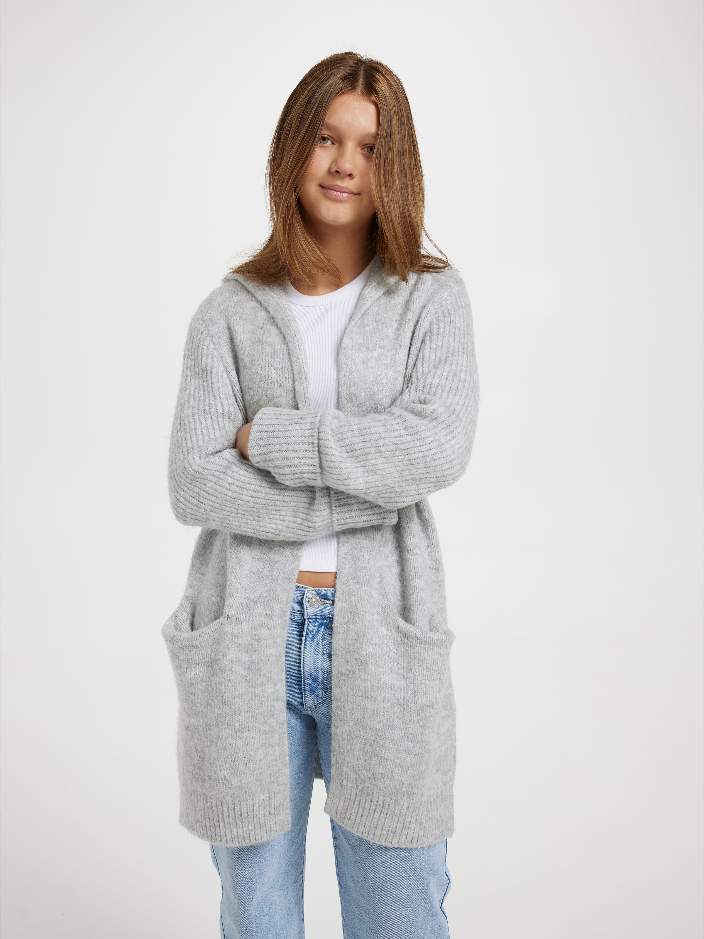 Girls Rose Longline Cardi