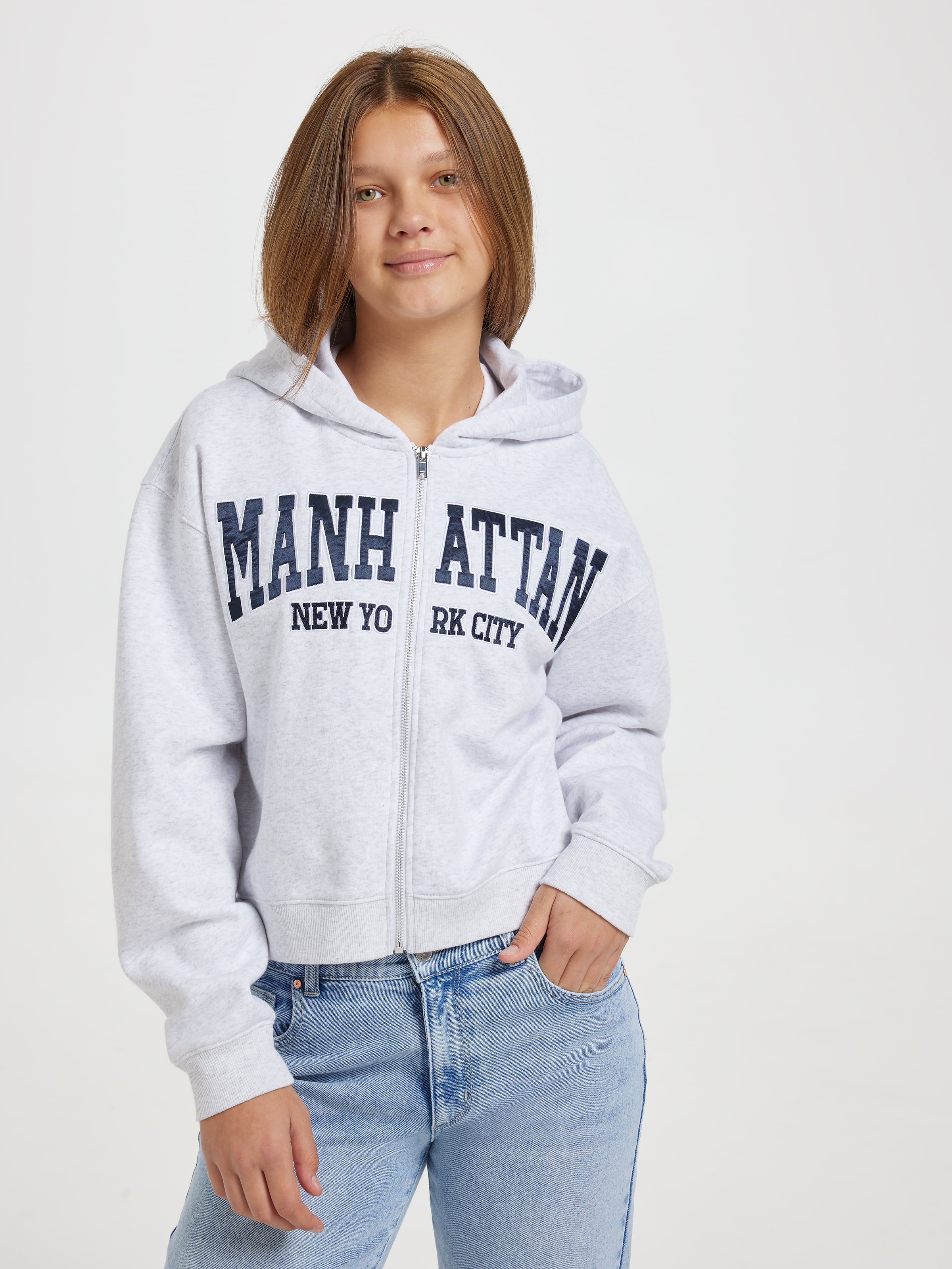 Girls Amelia Cropped Zip Sweat
