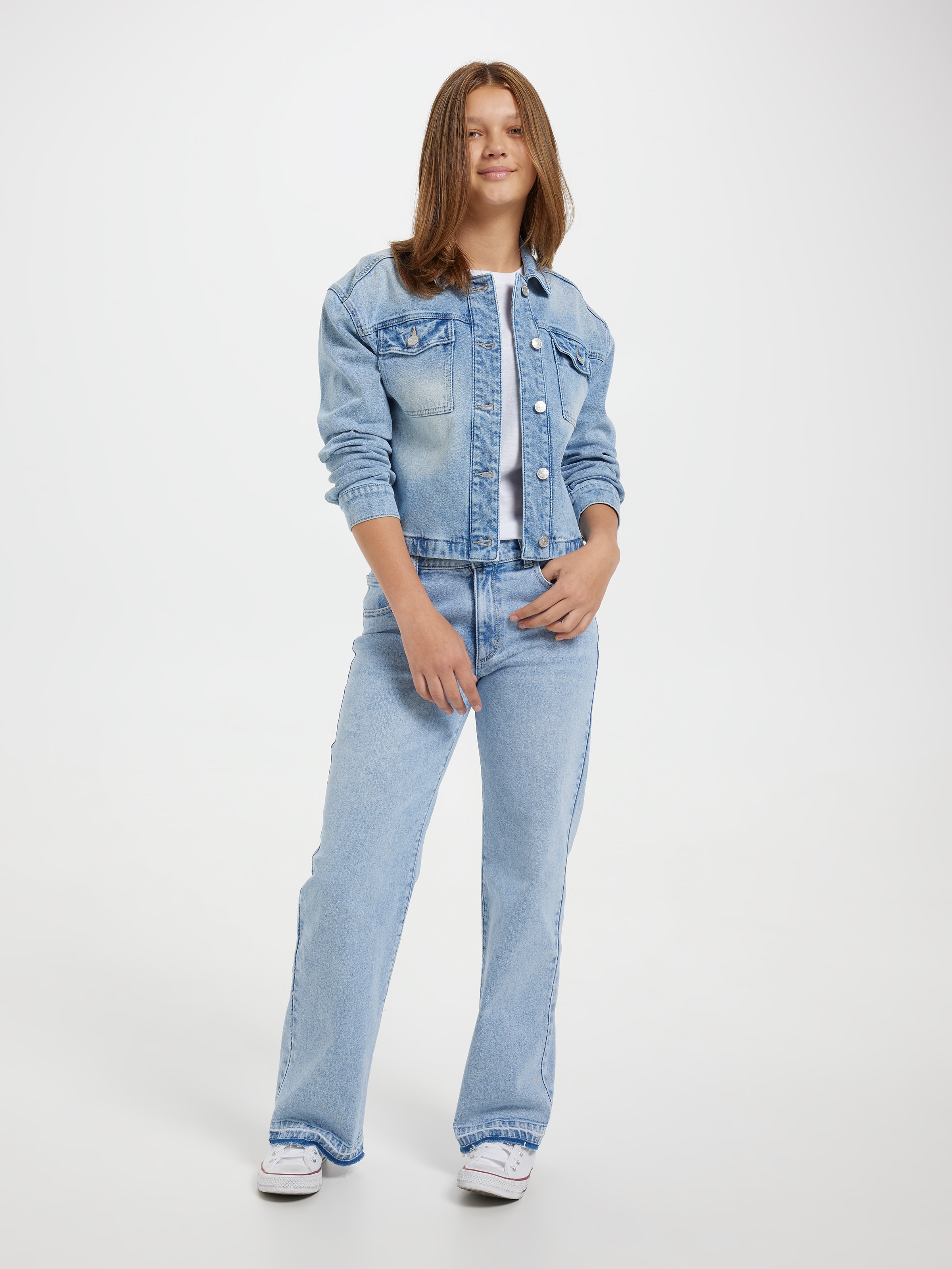 Girls Bianca Denim Crop Jacket
