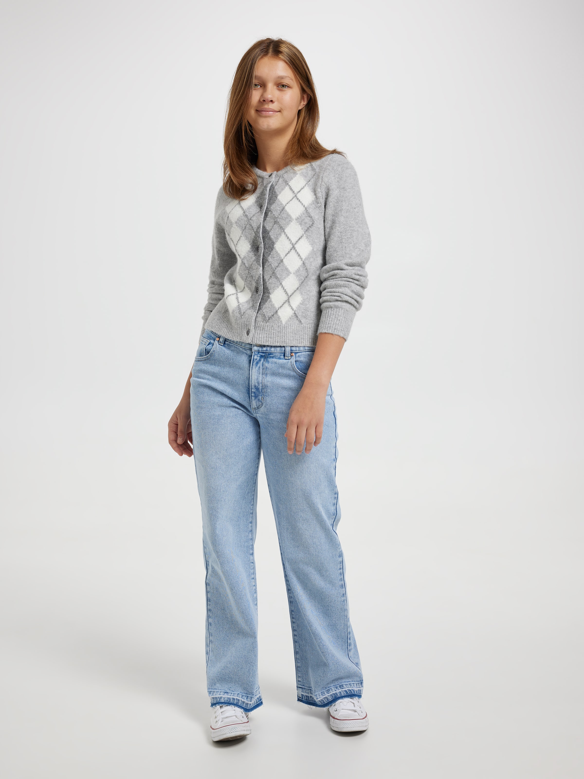Girls Alice Argyle Knit Cardi