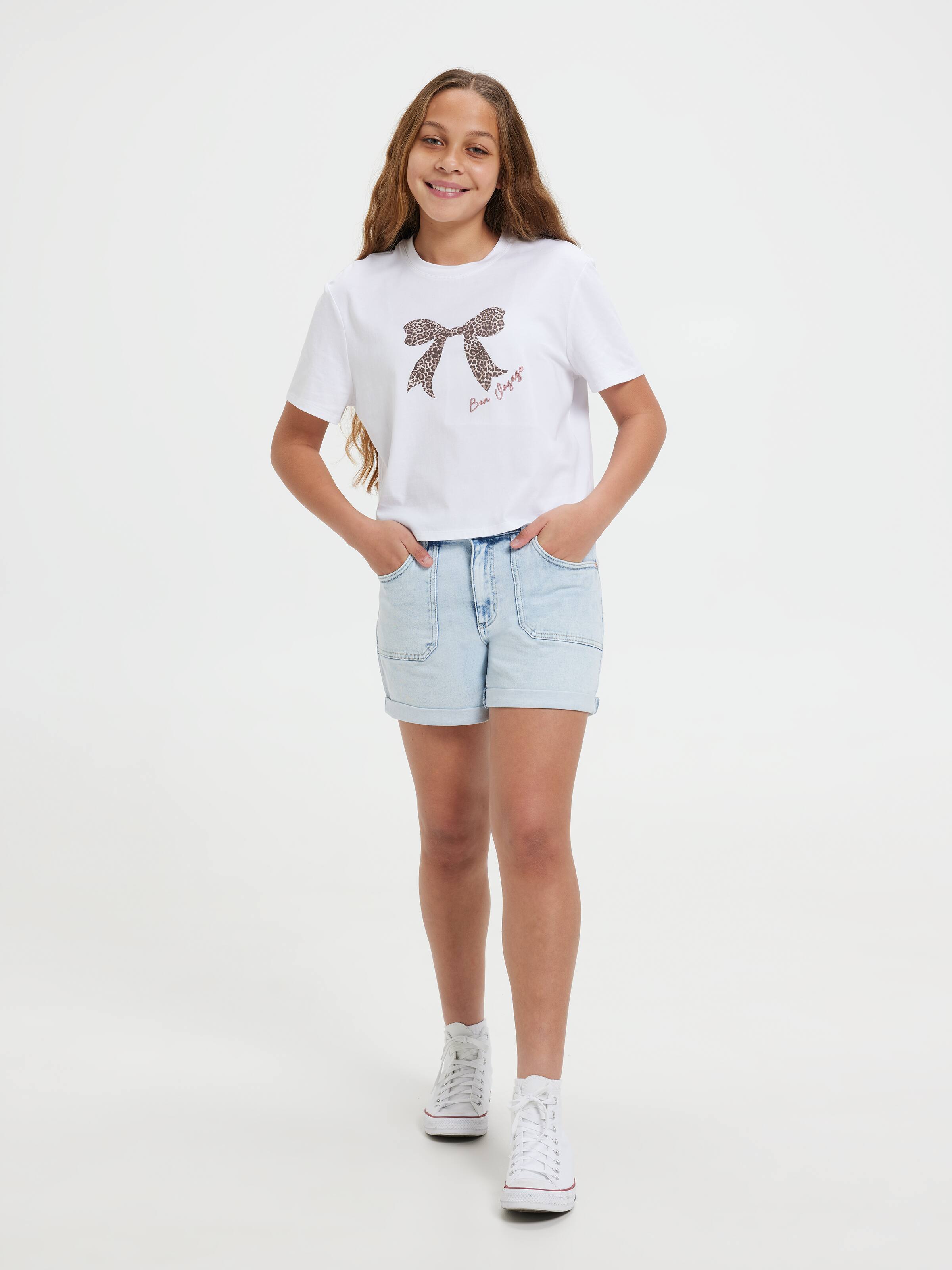 Girls Leopard Bow Tee