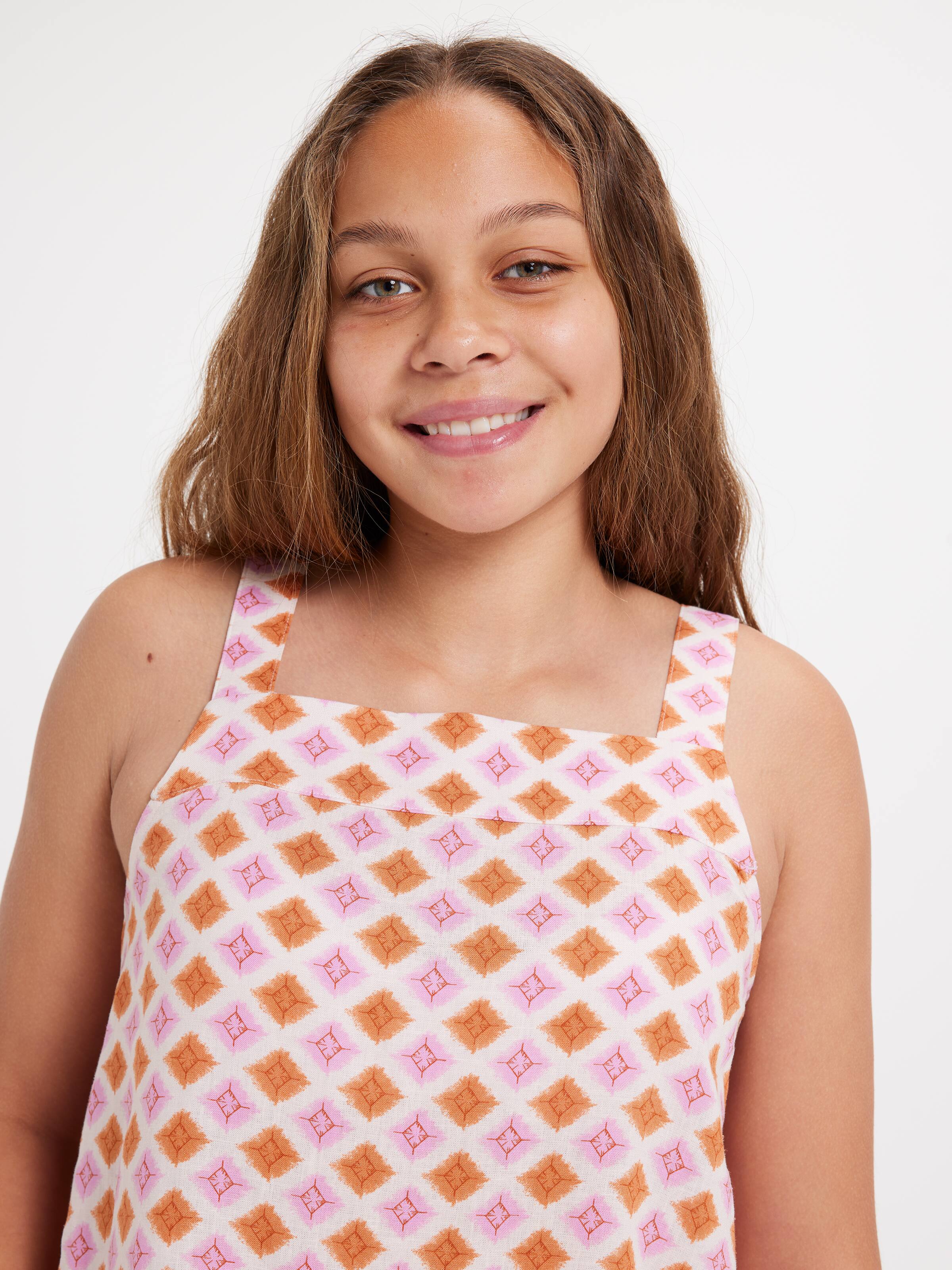 Girls Amelia Linen Blend Top