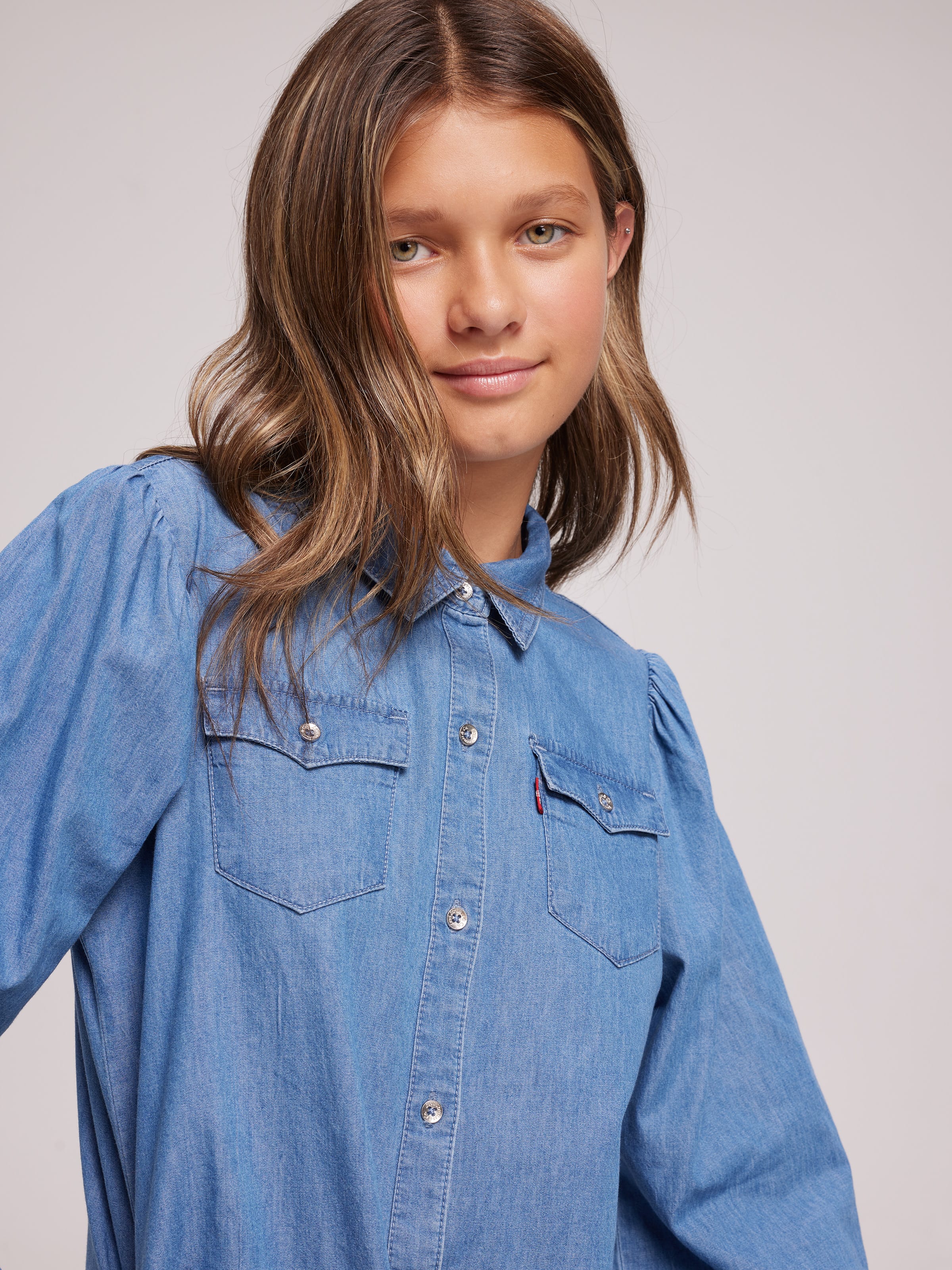 Girl Denim Western Shirt