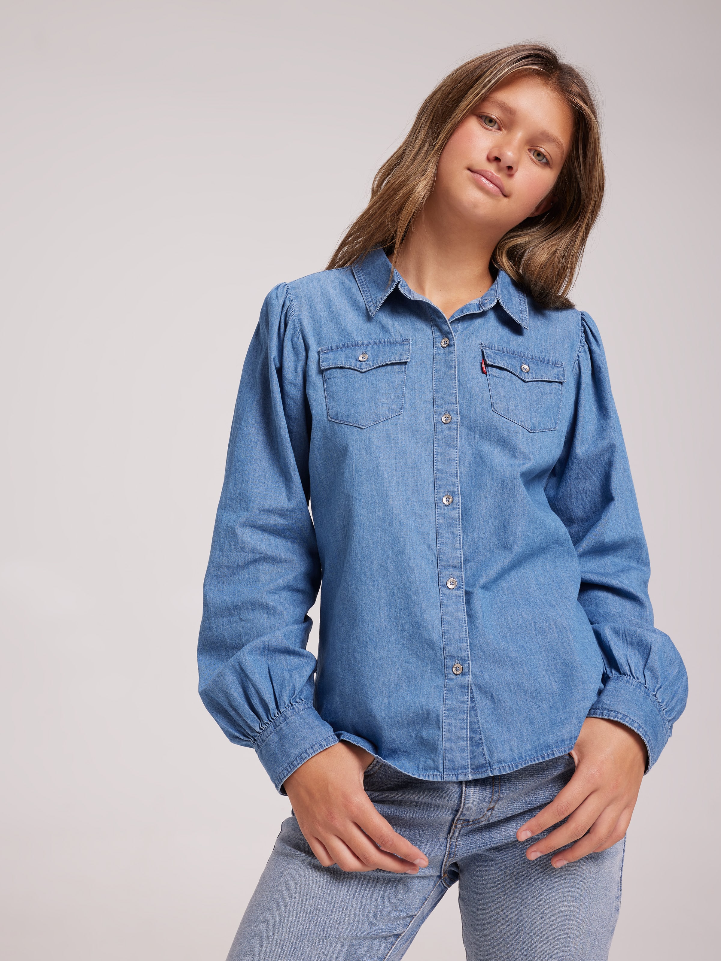 Girl Denim Western Shirt