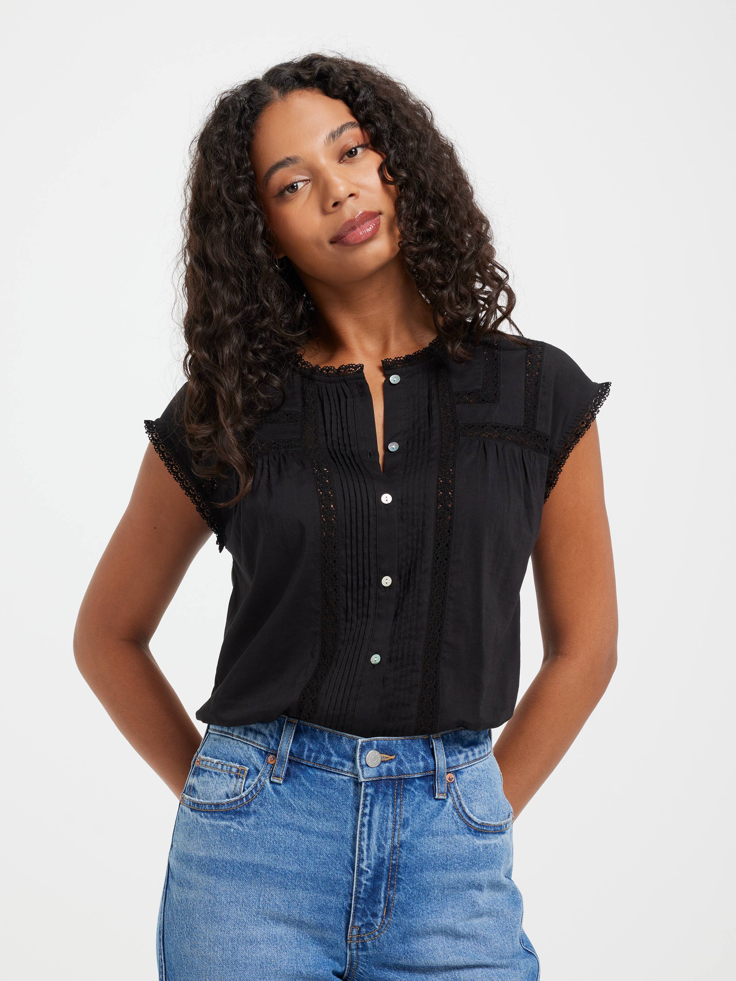 Suki Lace Insert Bubblehem Top