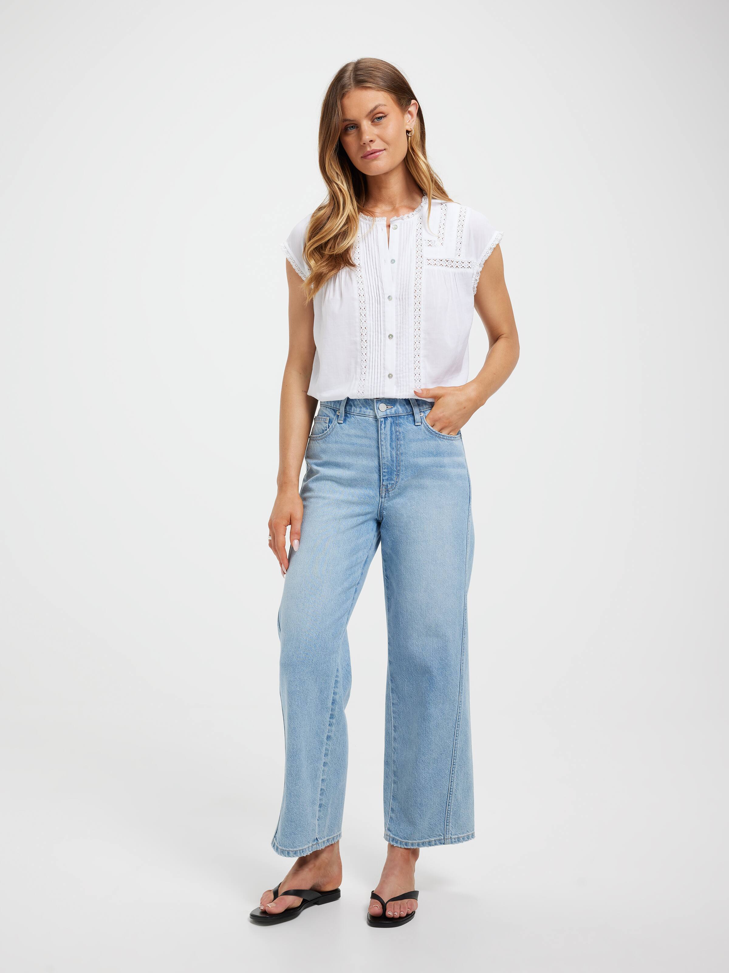 Suki Lace Insert Bubblehem Top