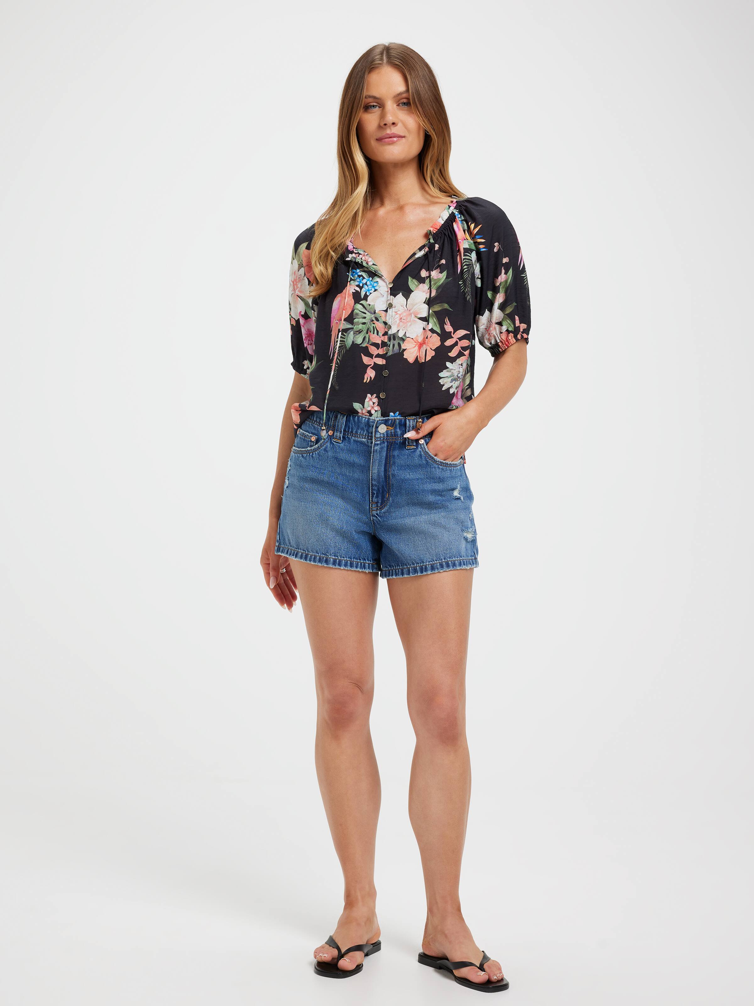 Maya 3/4 Sleeve Popover Top