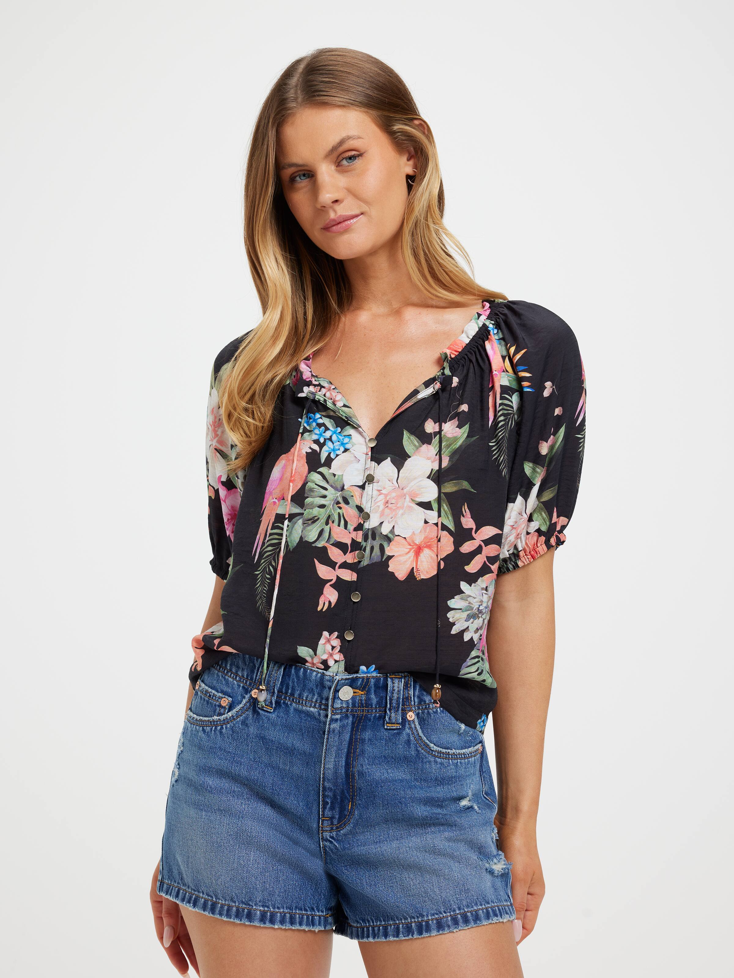 Maya 3/4 Sleeve Popover Top