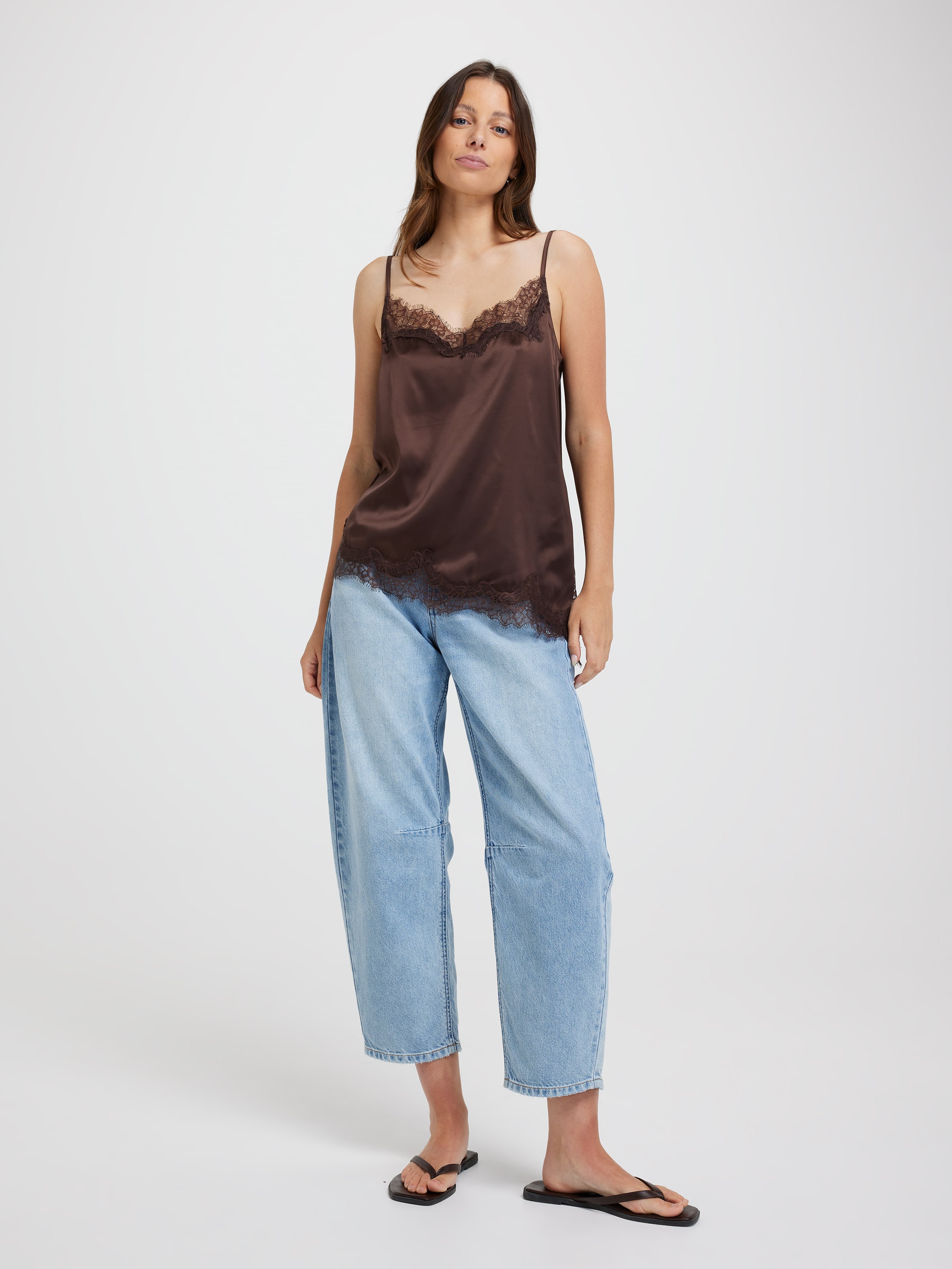 Lucia Lace Trim Asymmetrical Cami