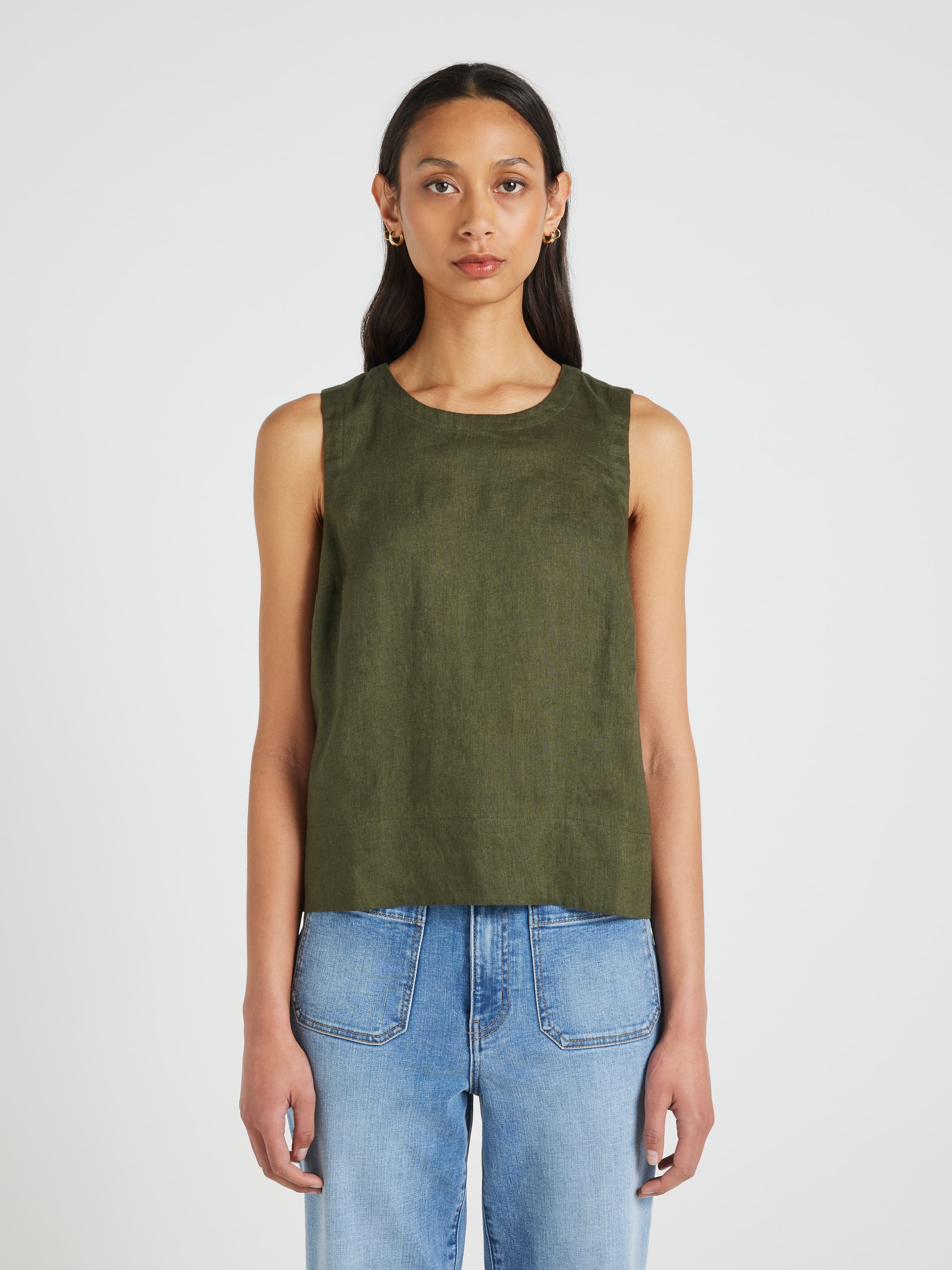 Rhi Pleat Back Linen Tank