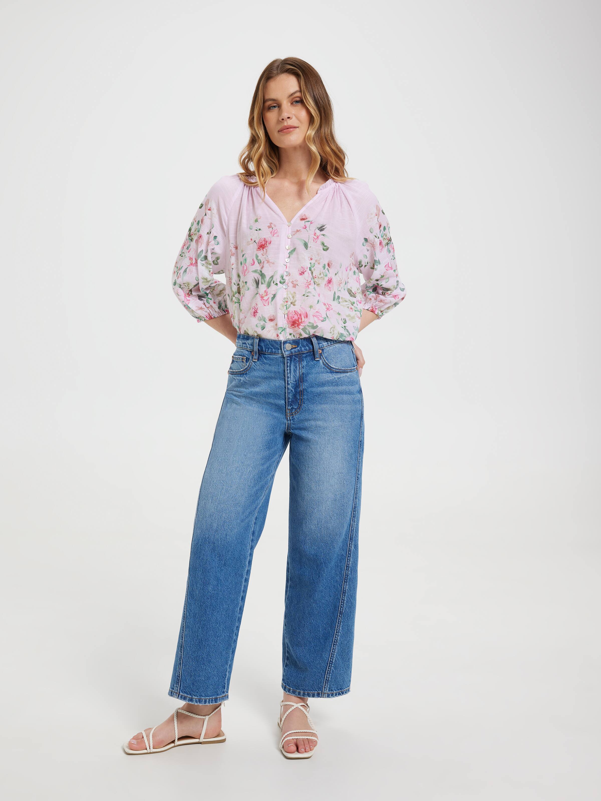 Flora 3Q Slv Blouse