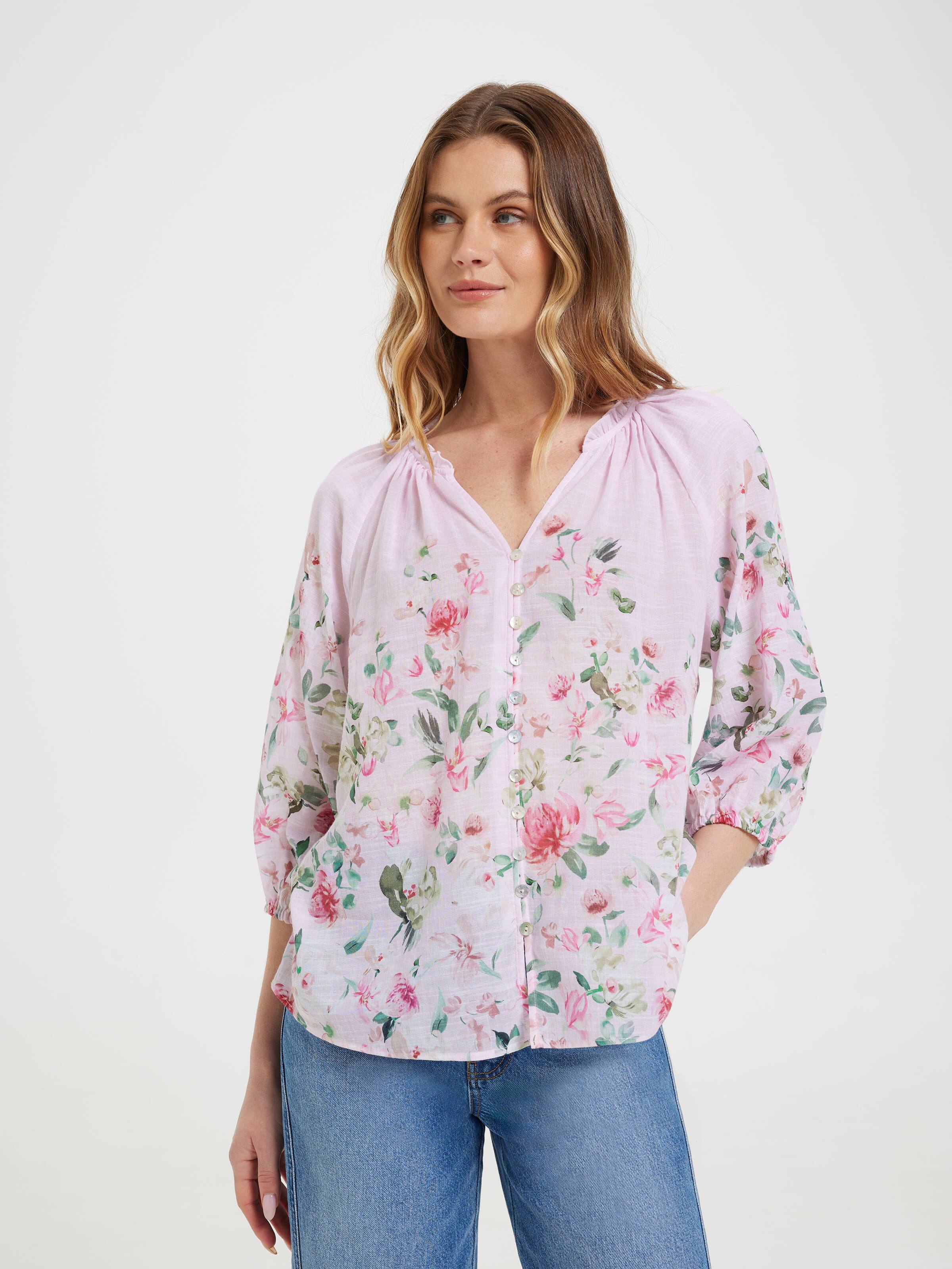 Flora 3Q Slv Blouse