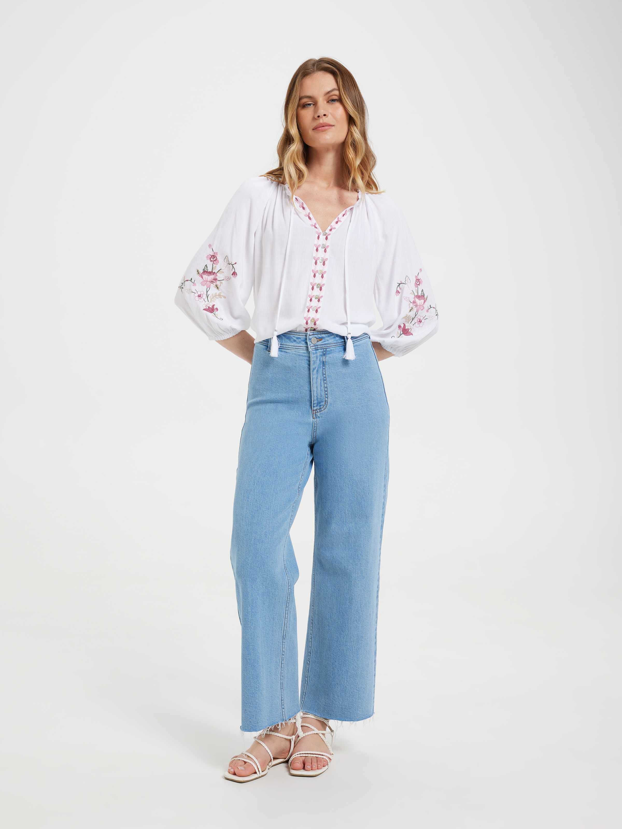 Flora 3 Quarter Sleeve Blouse