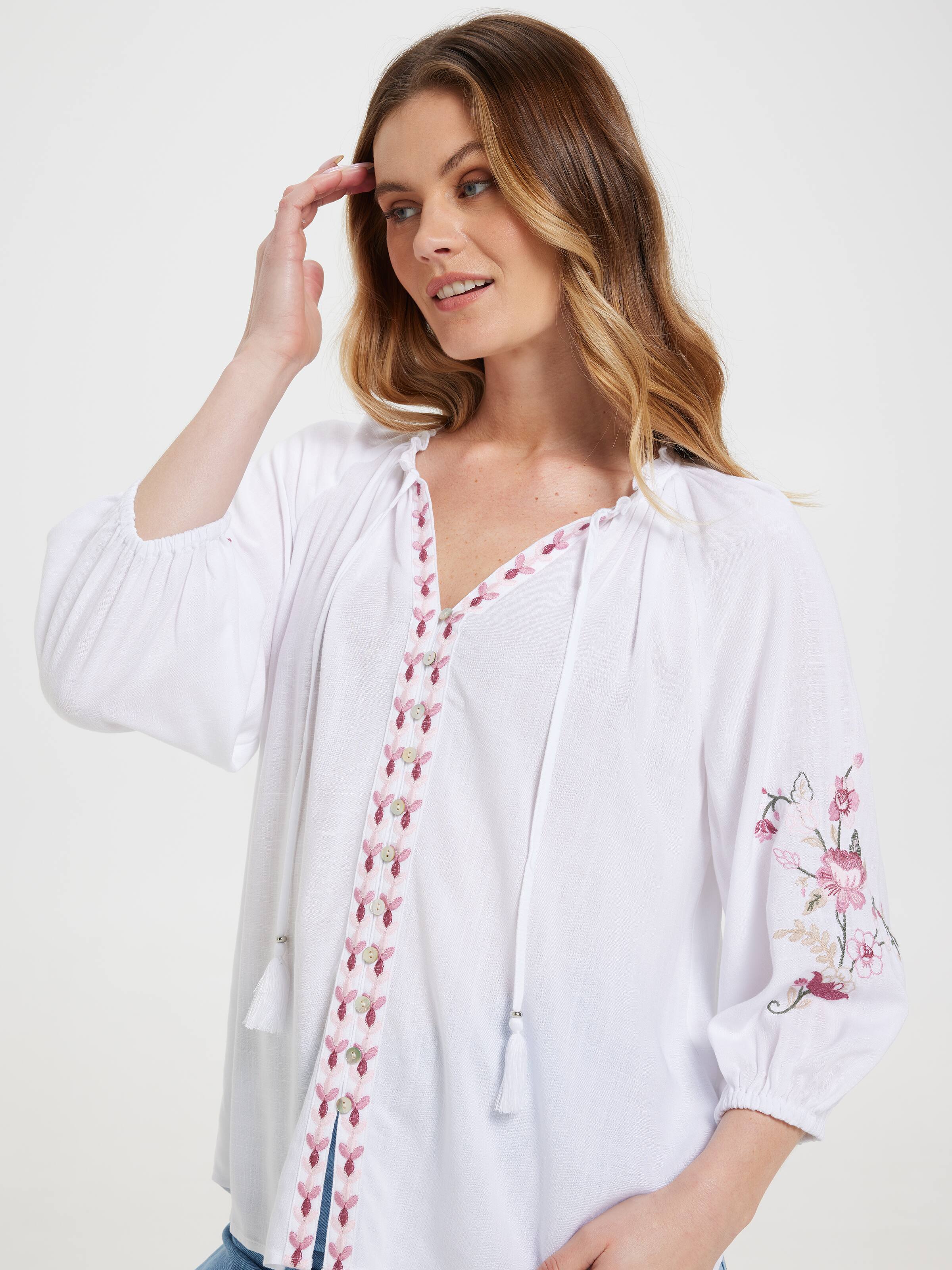 Flora 3 Quarter Sleeve Blouse