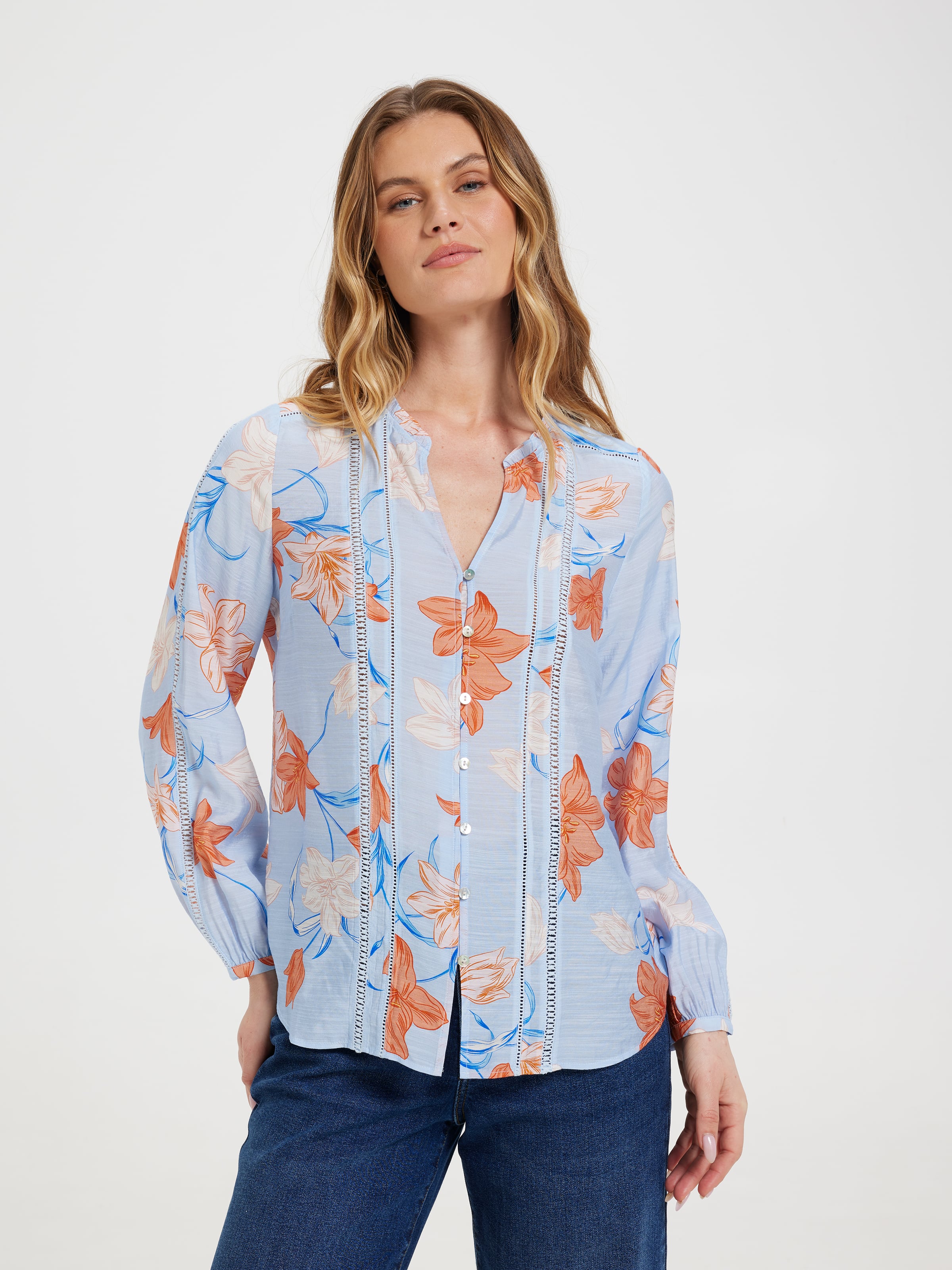 Jamie Lace Insert Blouse