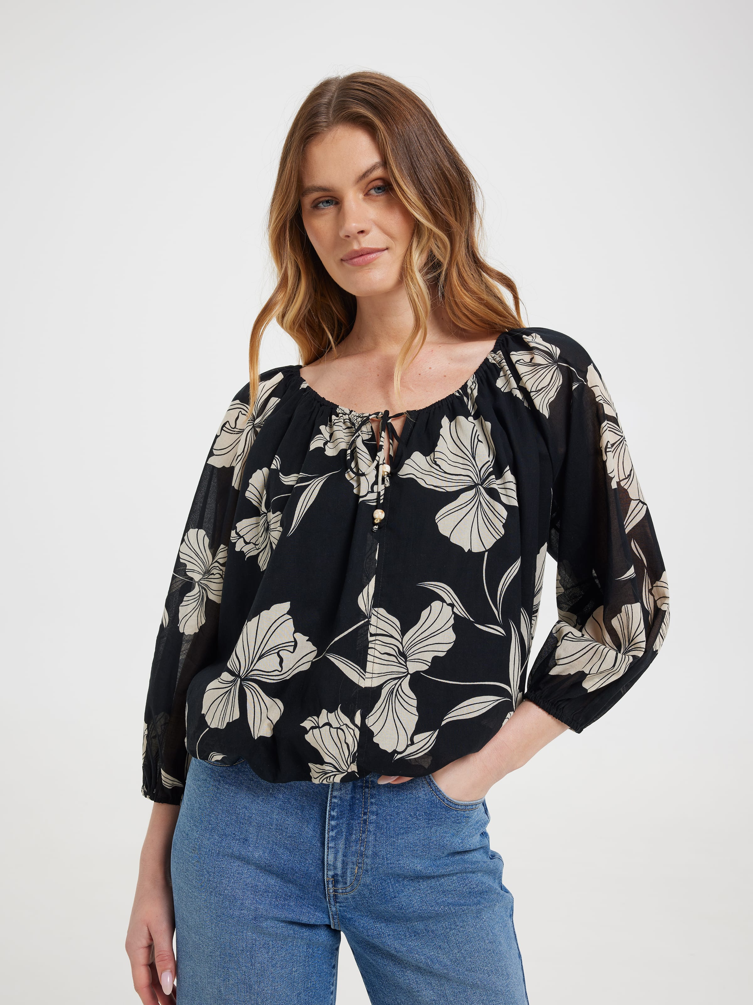 Effie Bubble Hem Blouse