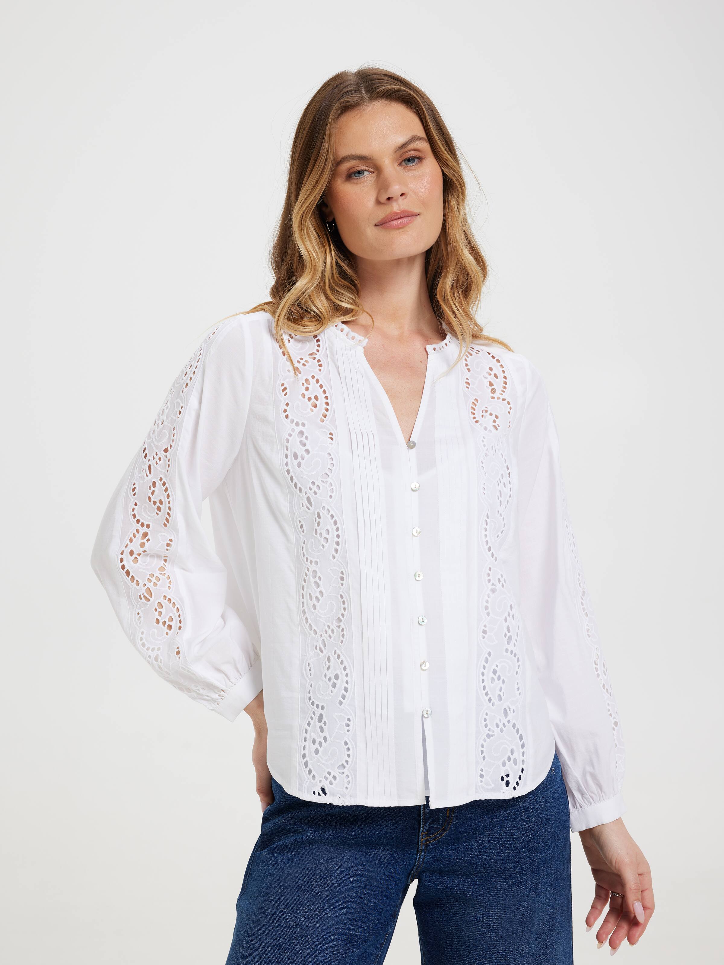Jamie Lace Insert Blouse