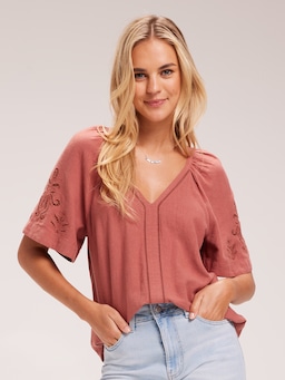 Millie Embroidered Linen Top
