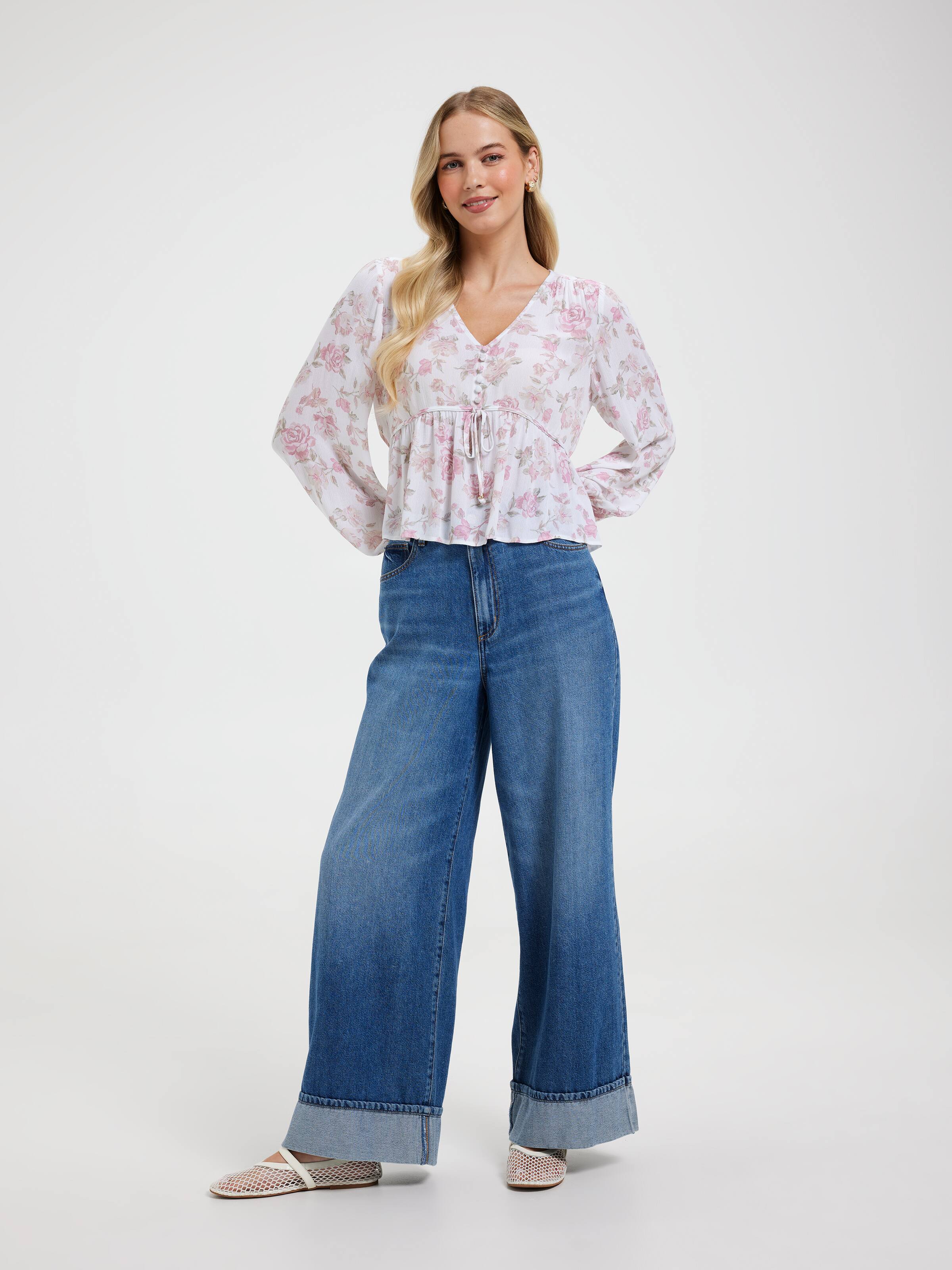 Sofia V-Neck Tie Front Blouse