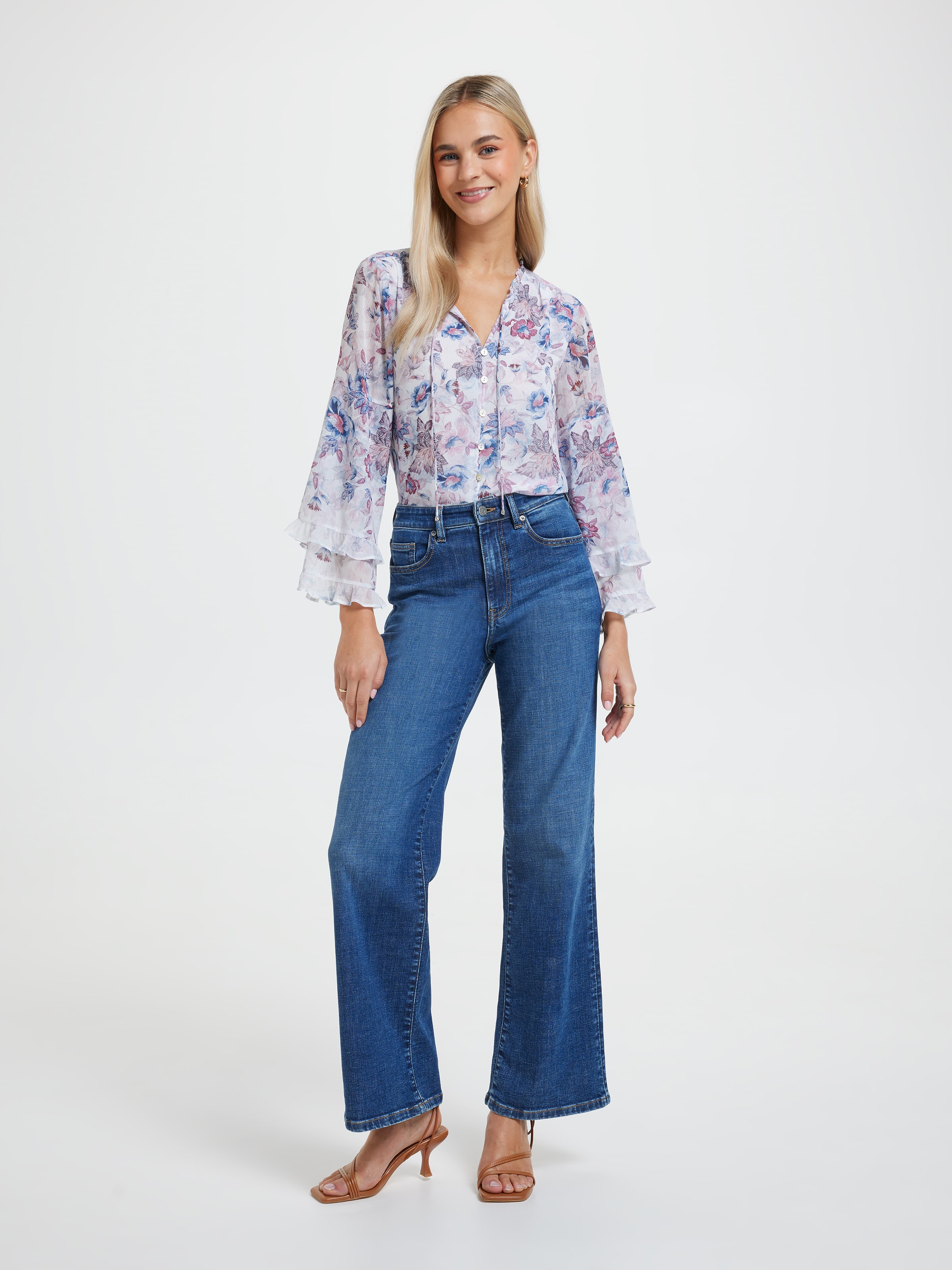 Stevie Ruffle Sleeve Blouse