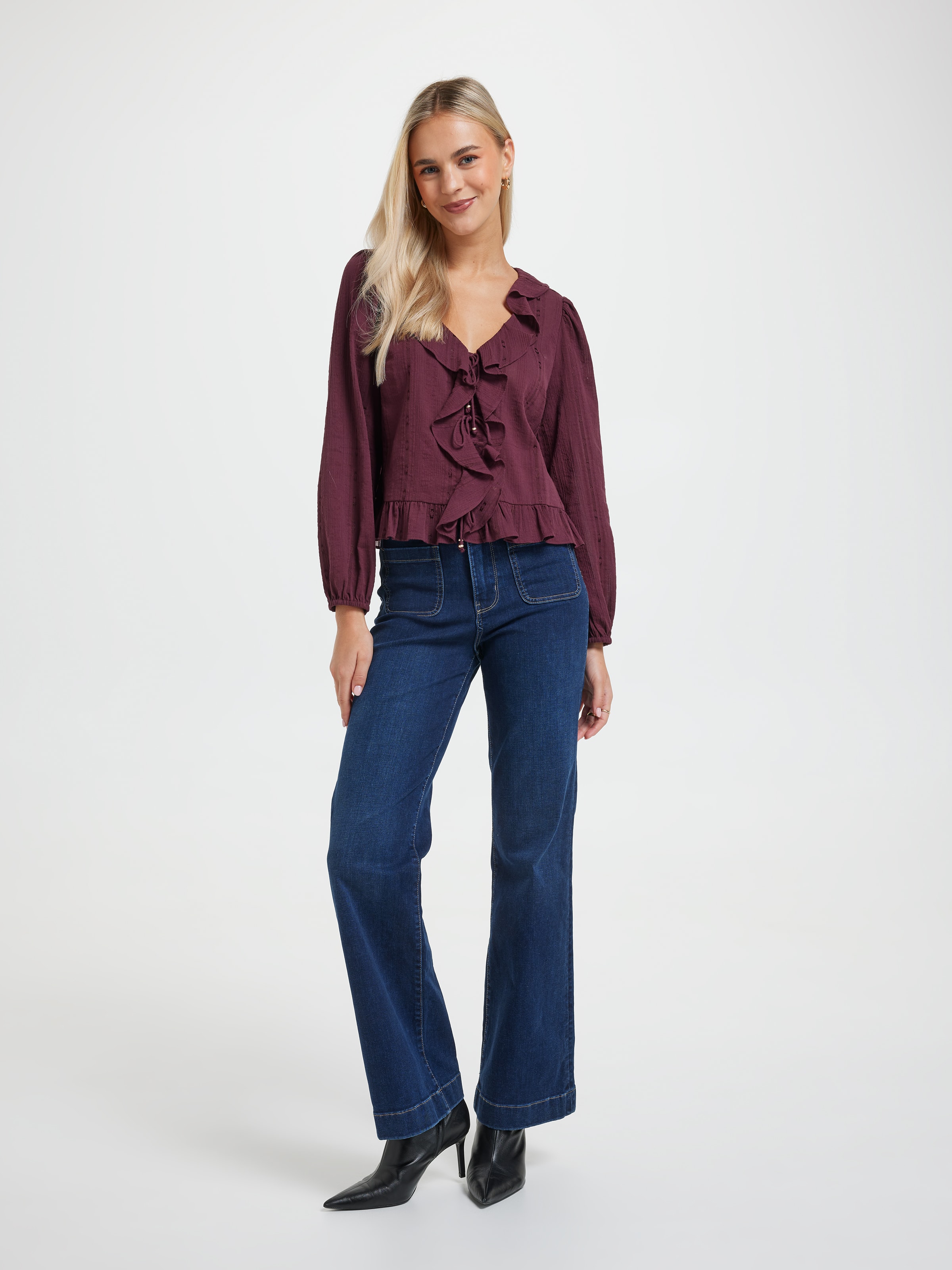 Margot Frill Tie Front Top