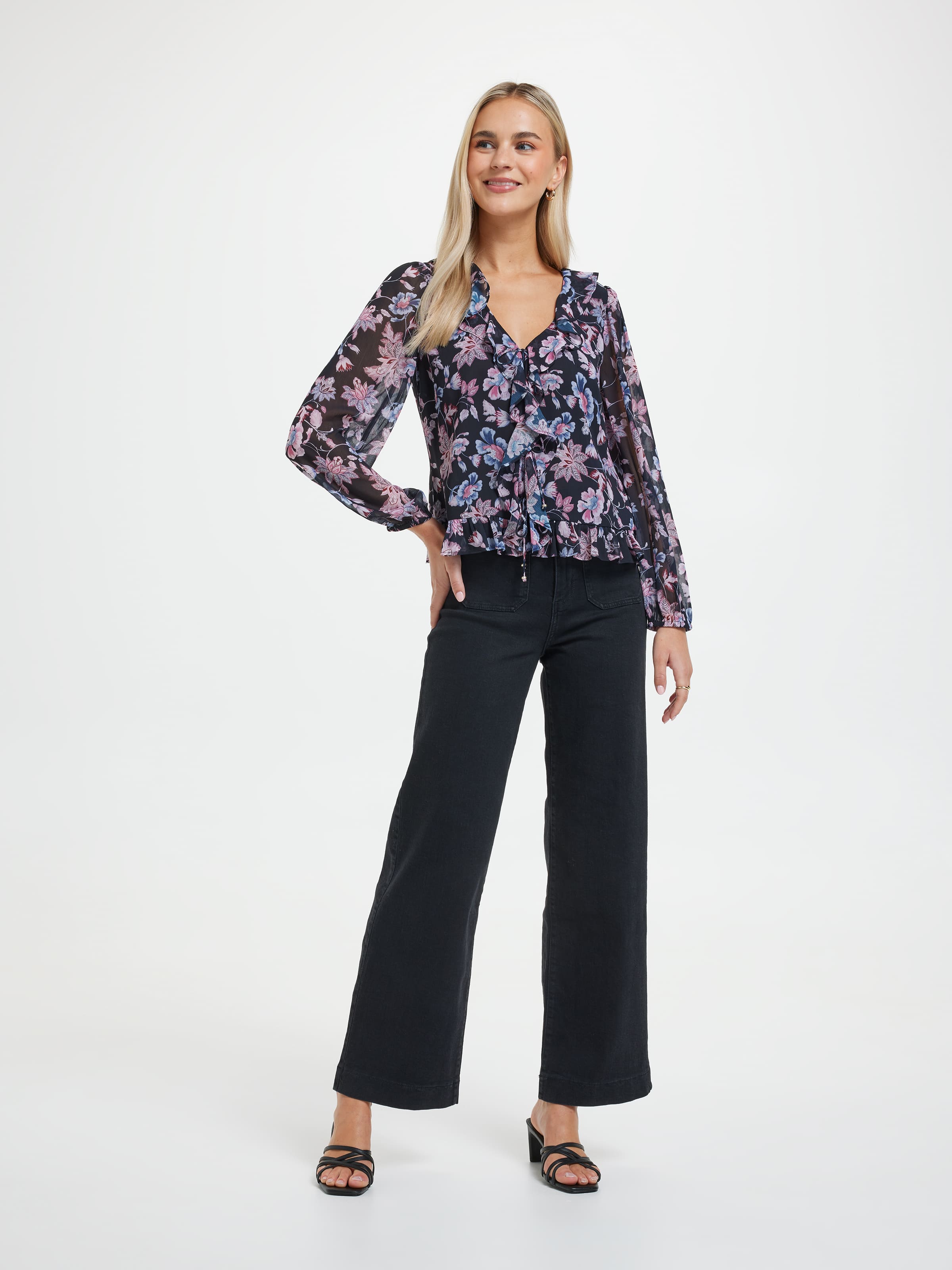Margot Frill Tie Front Top