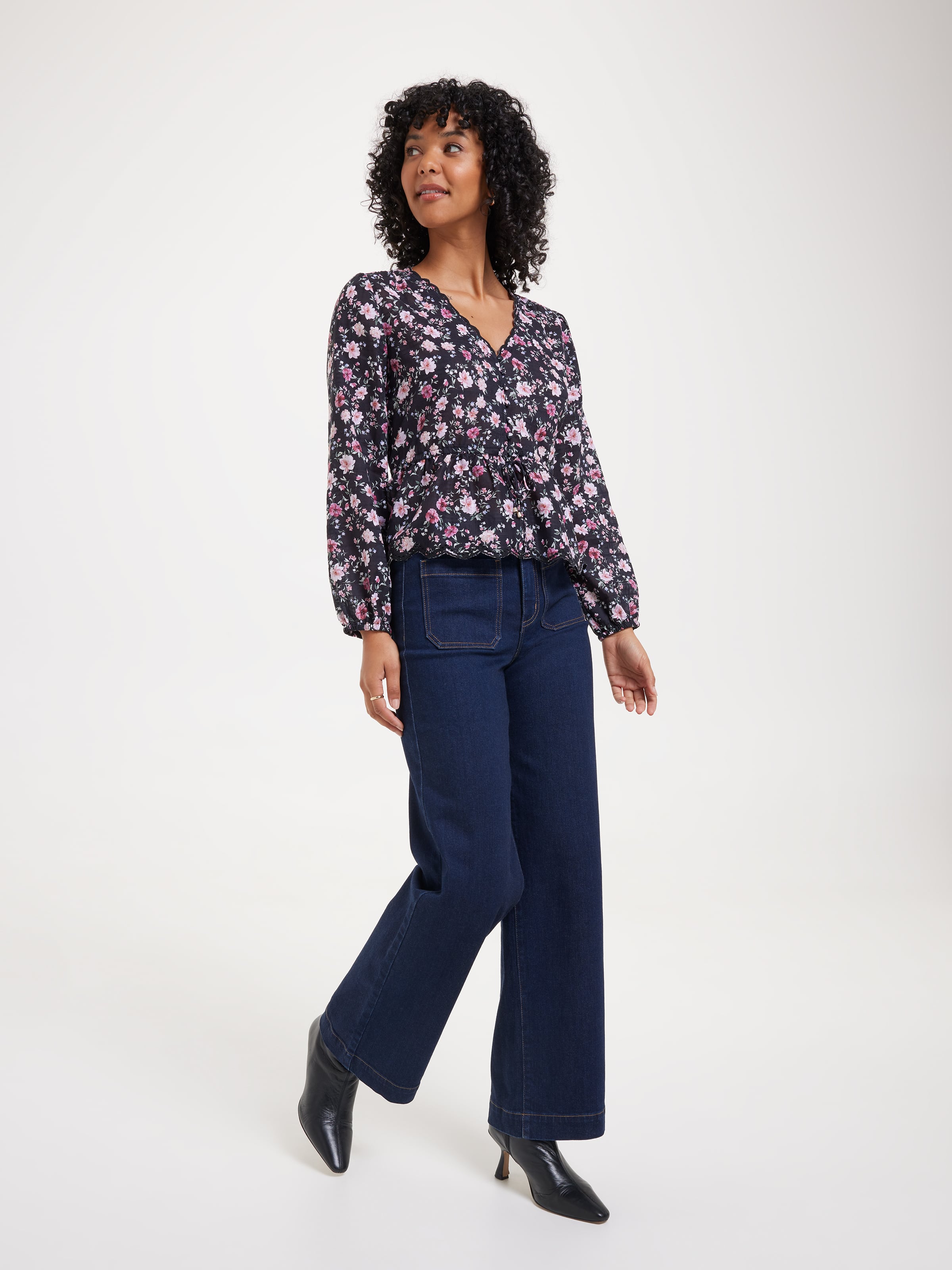 Samantha Textured Tie Front Blouse