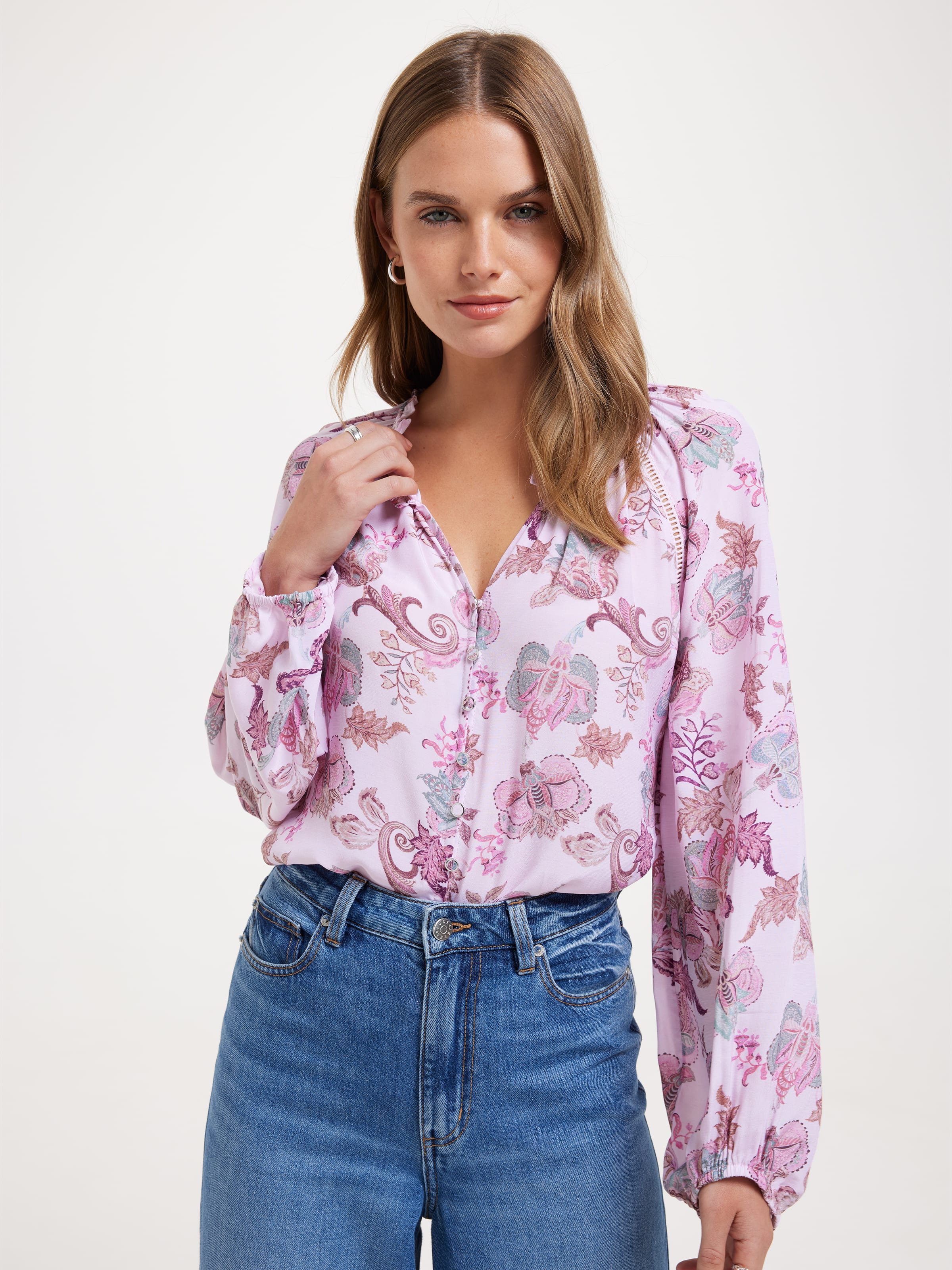 Delta Button Through Blouse