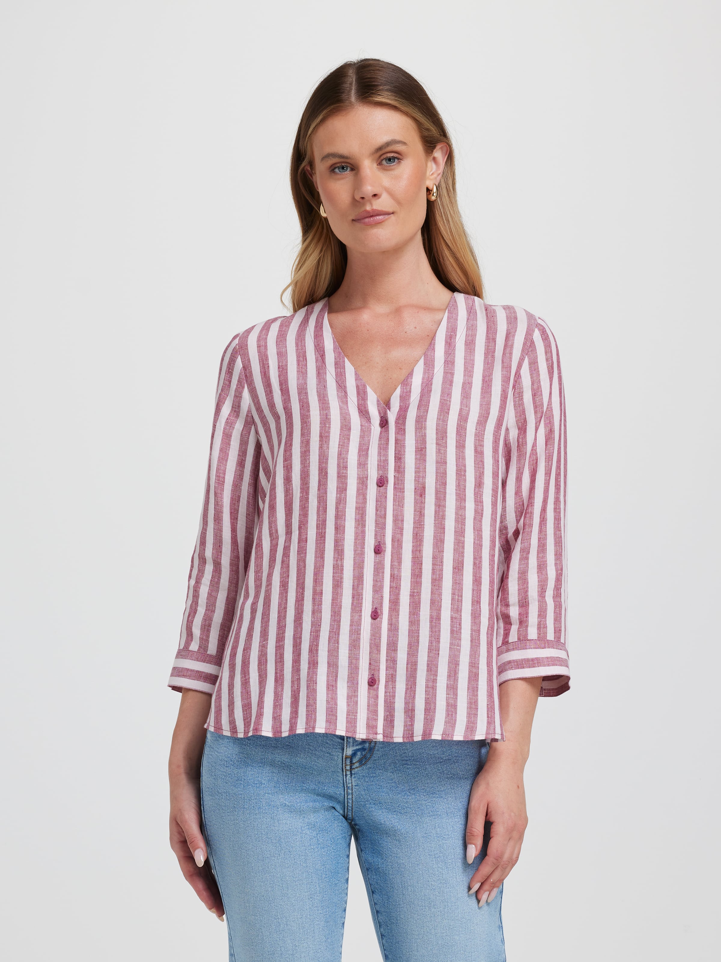 Gabby Linen 3/4 Sleeve Shirt