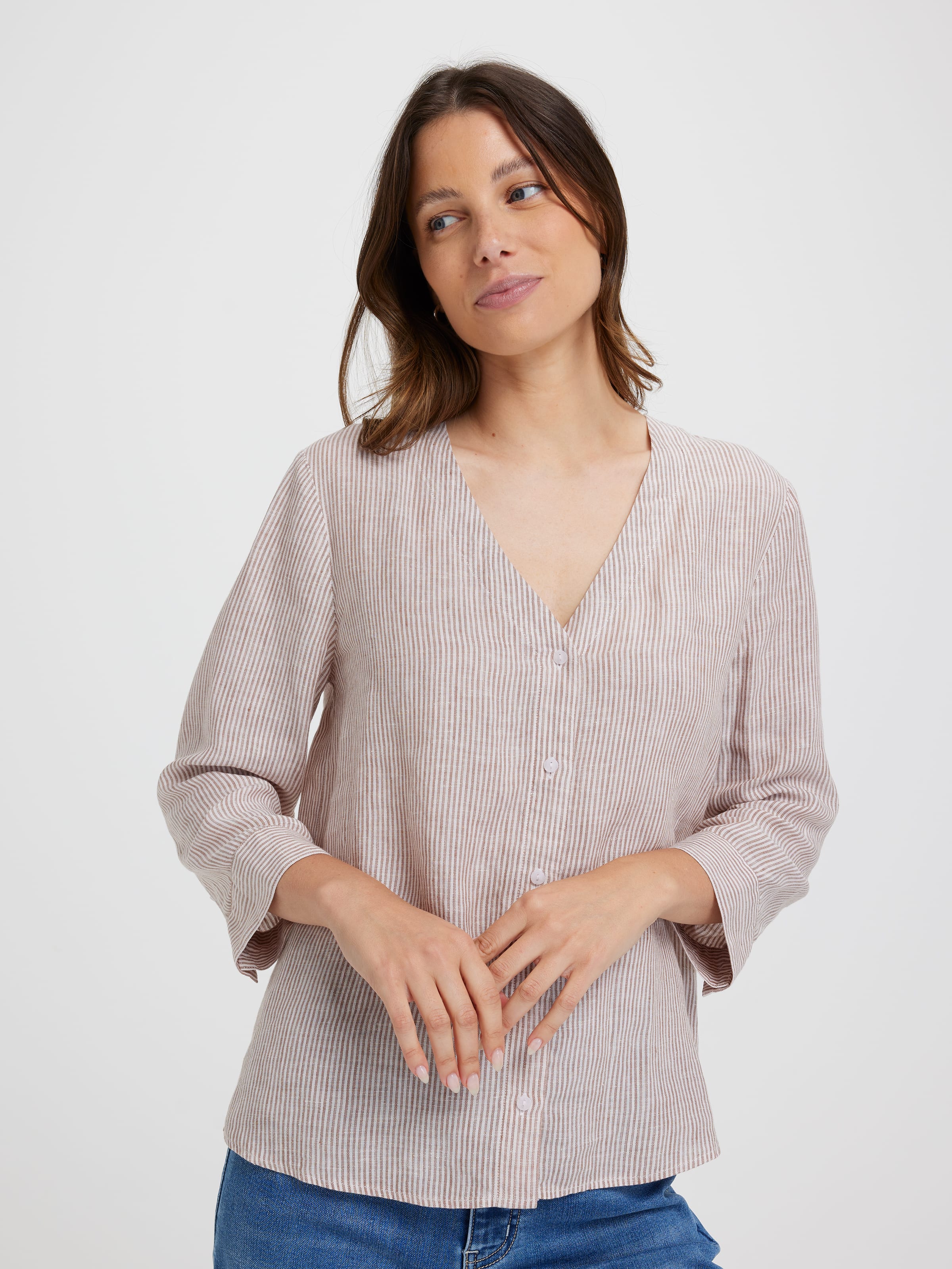 Gabby Linen 3/4 Sleeve Shirt