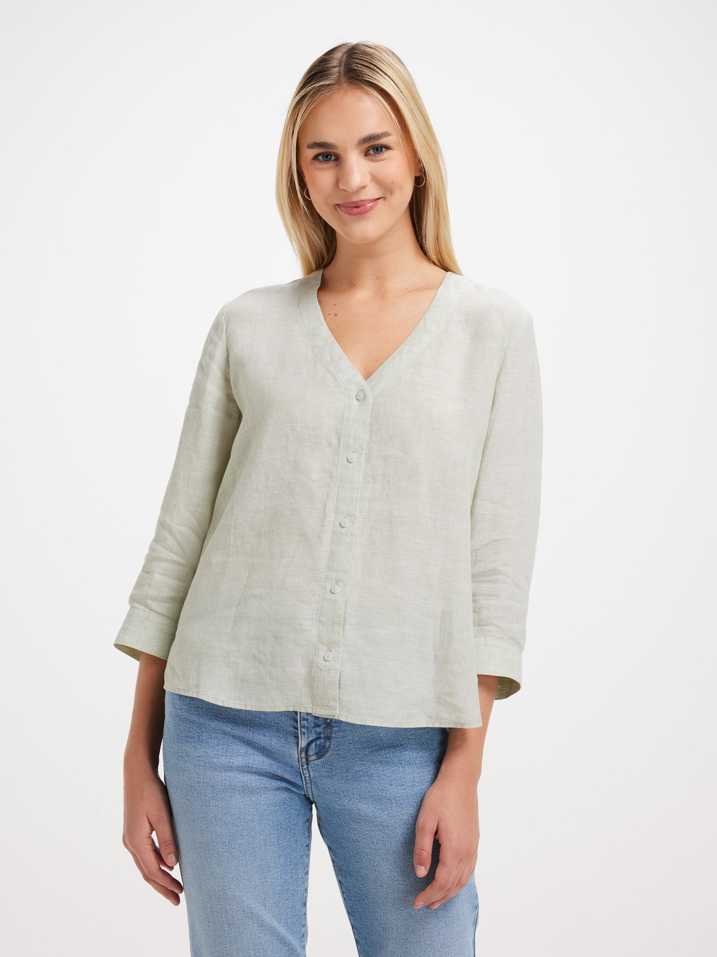 Gabby Linen 3/4 Sleeve Shirt