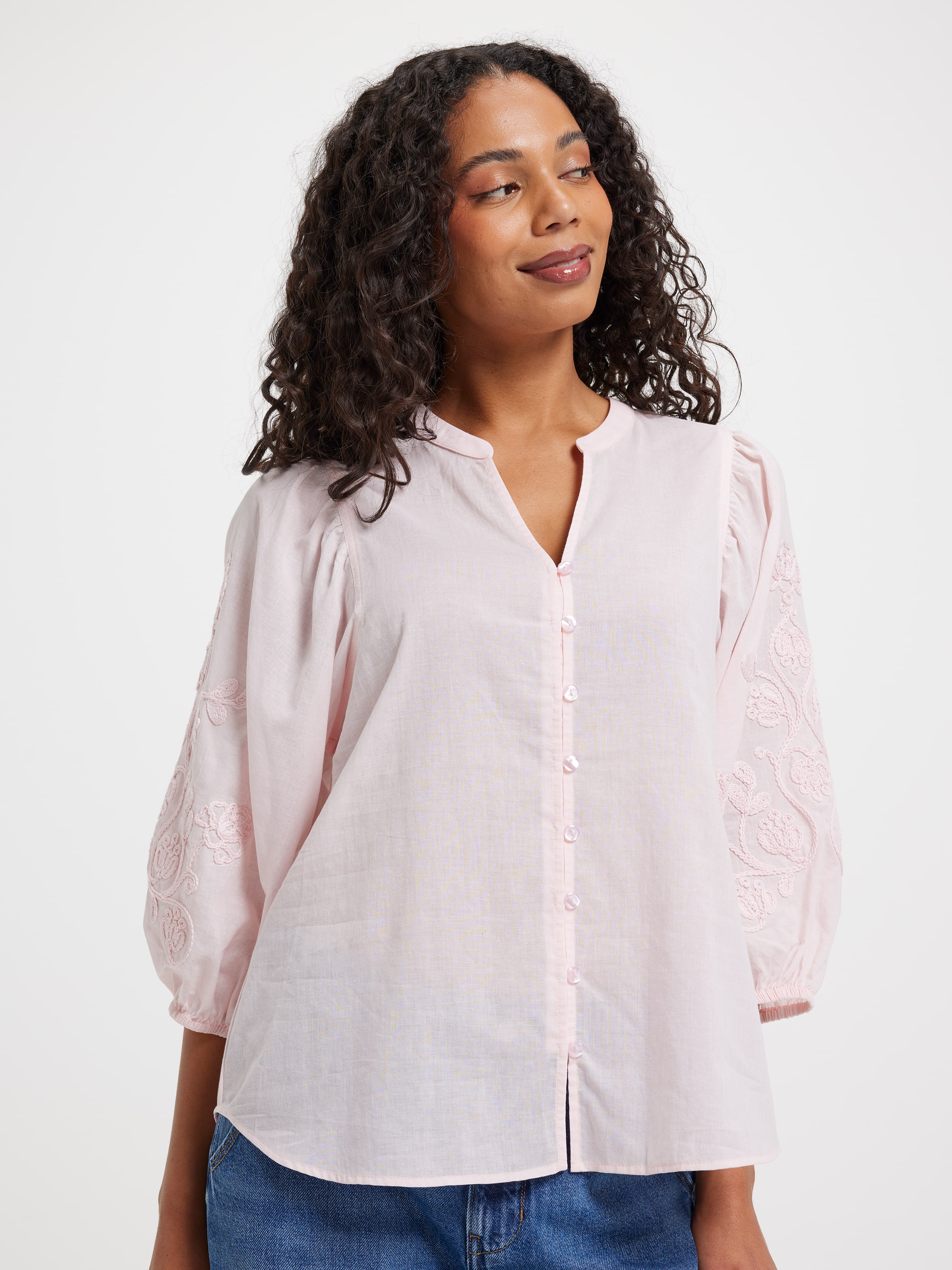 Halley Embroidery 3/4 Sleeve Blouse