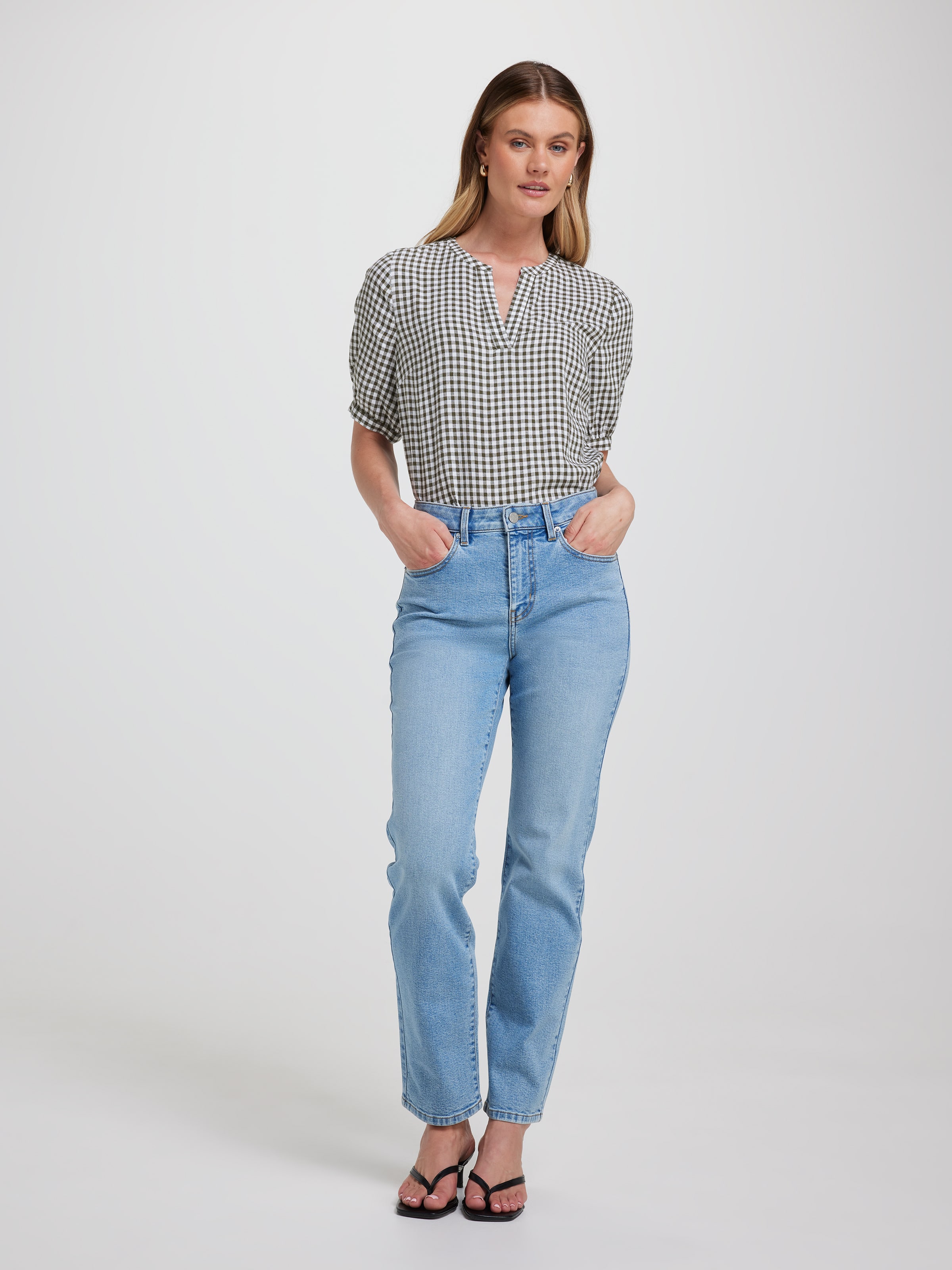Kyle Short Sleeve Linen Top