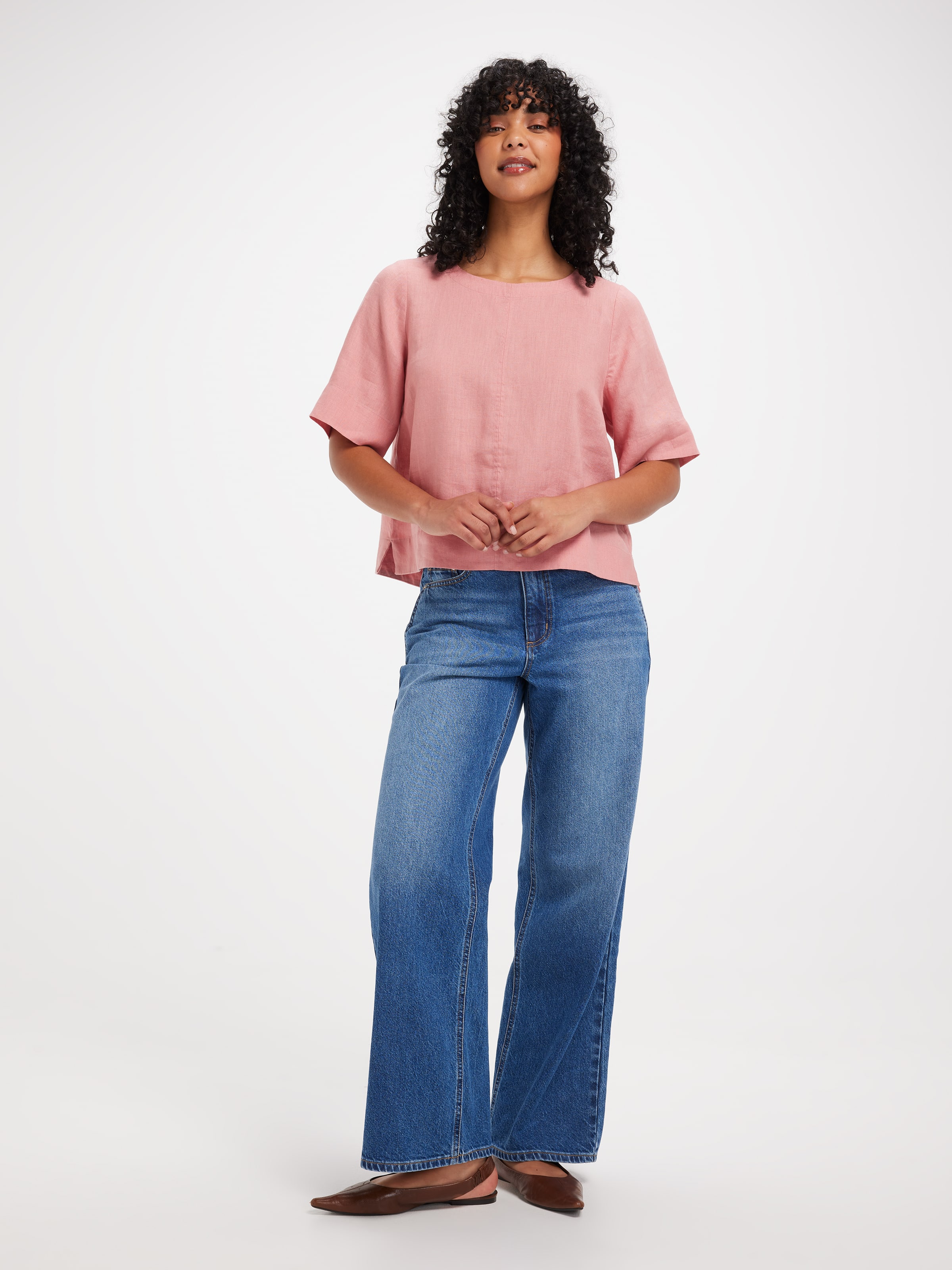 Lisa Short Sleeve Linen Tee