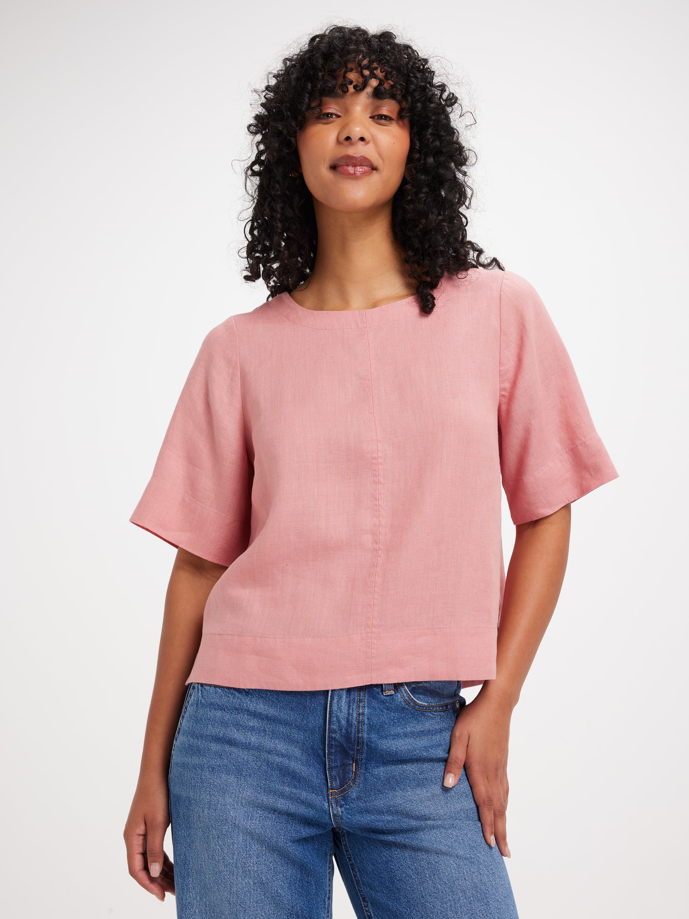 Lisa Short Sleeve Linen Tee