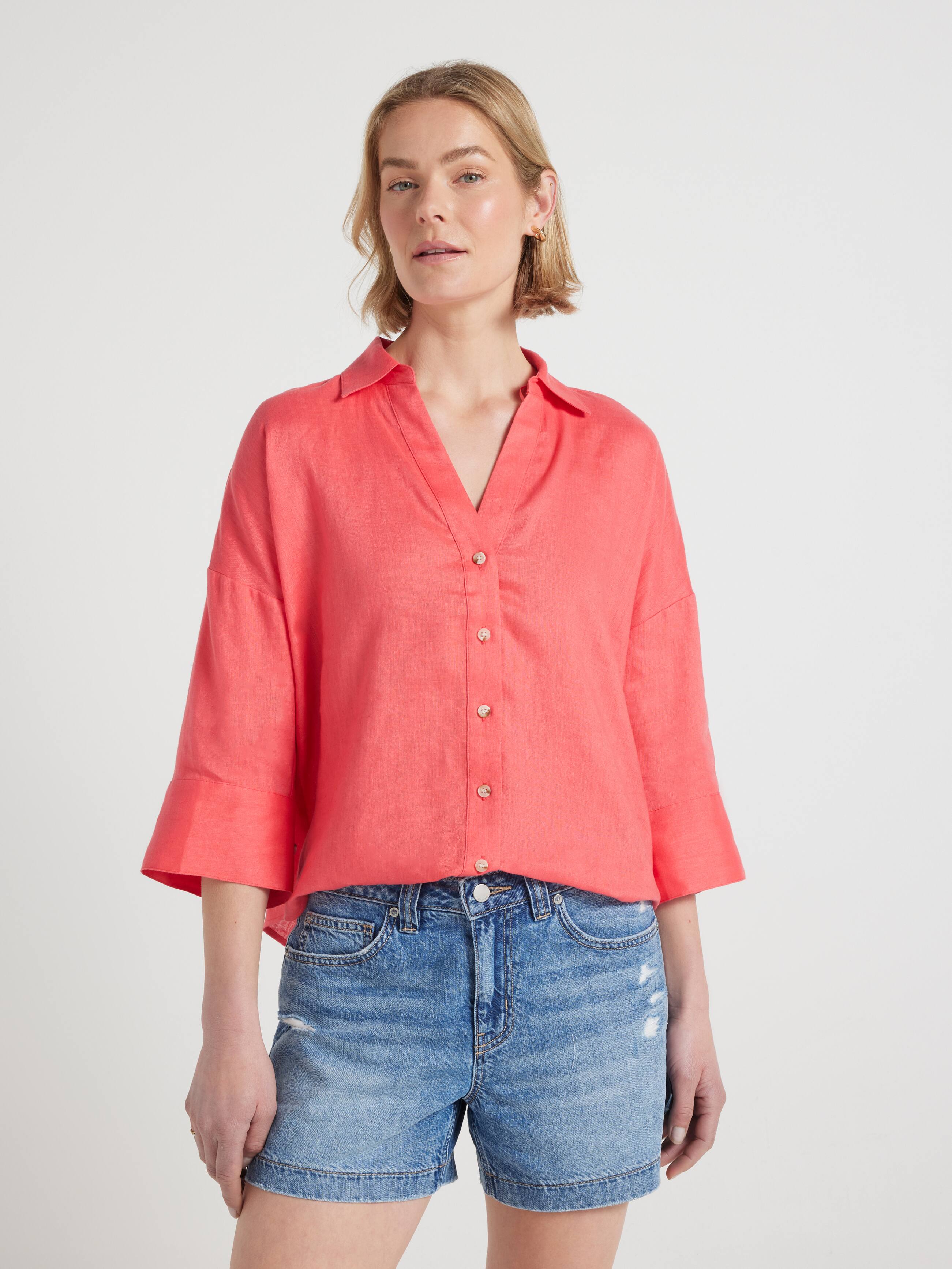 Hampton 3/4 Sleeve Linen Shirt